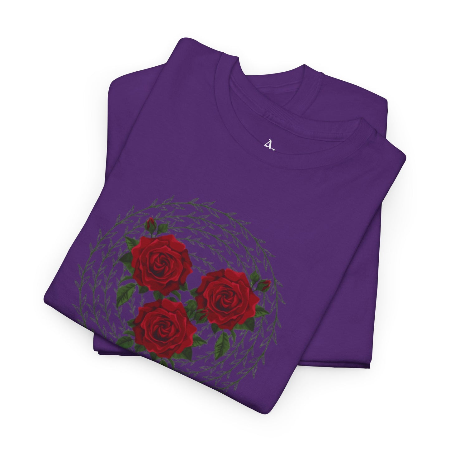 Approach Apparel Rose Embroidered Heavy Cotton Tee, Casual Summer Top, Vintage Style Gift, Floral Graphic Shirt, Trendy Streetwear
