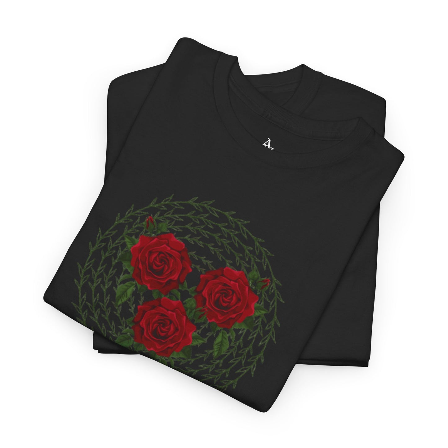 Approach Apparel Rose Embroidered Heavy Cotton Tee, Casual Summer Top, Vintage Style Gift, Floral Graphic Shirt, Trendy Streetwear