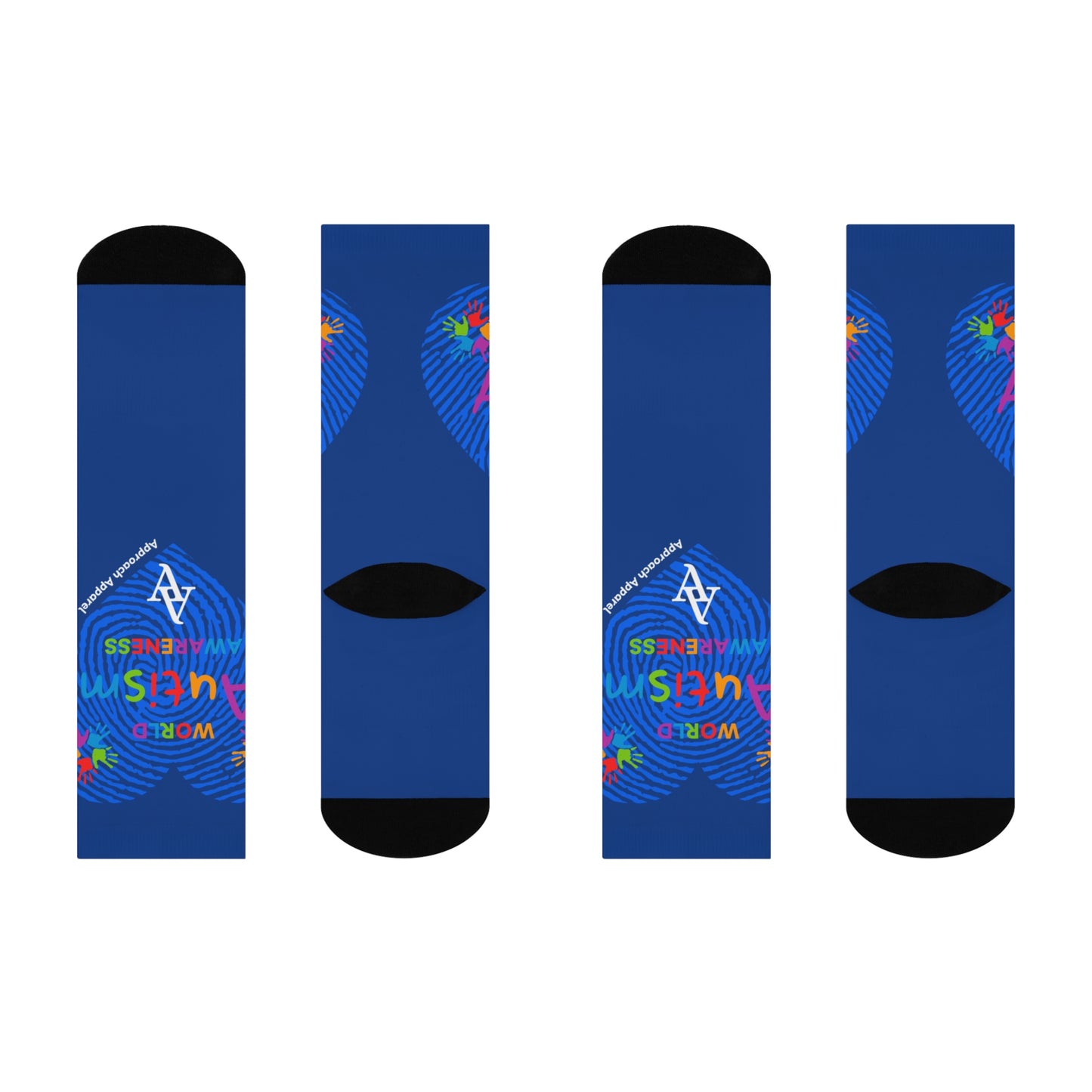 Approach Apparel Autism Awareness Cushioned Crew Socks - Blue Heart Design