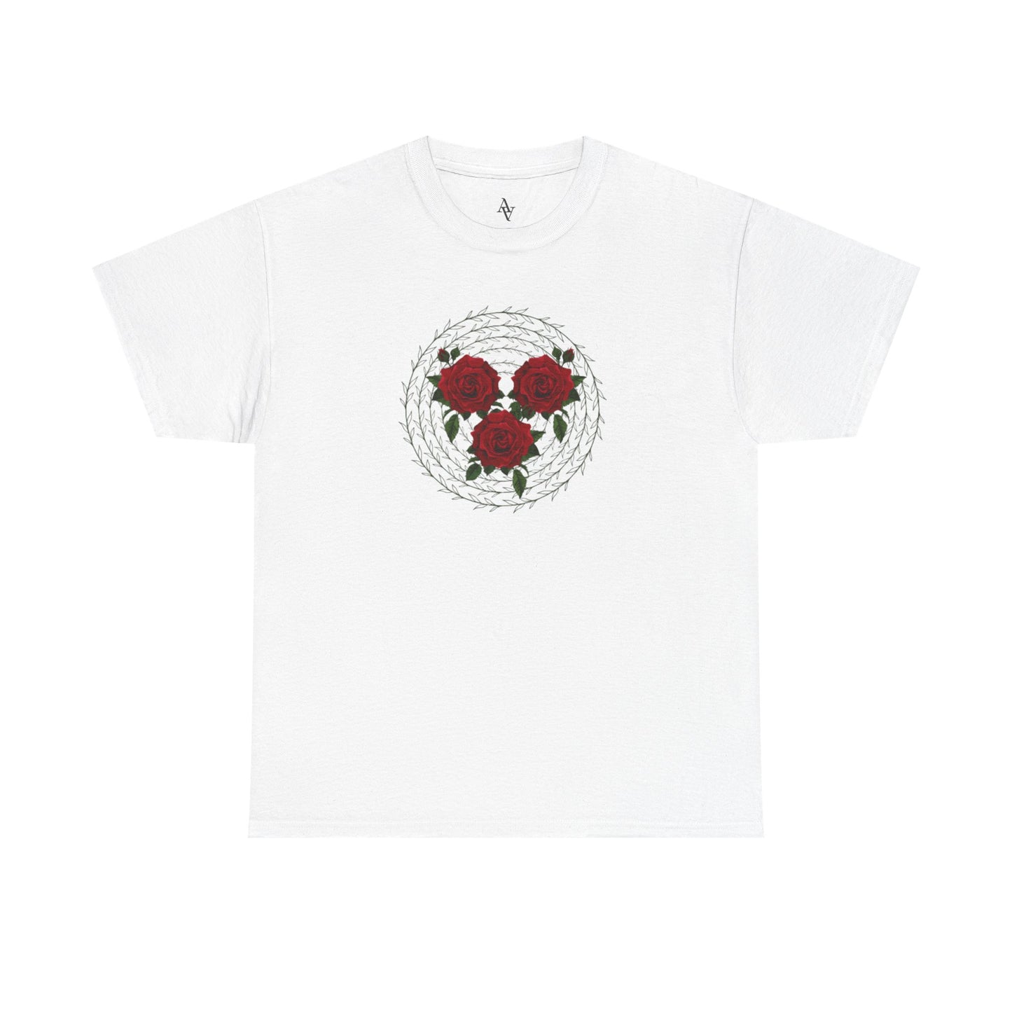Approach Apparel Rose Embroidered Heavy Cotton Tee, Casual Summer Top, Vintage Style Gift, Floral Graphic Shirt, Trendy Streetwear