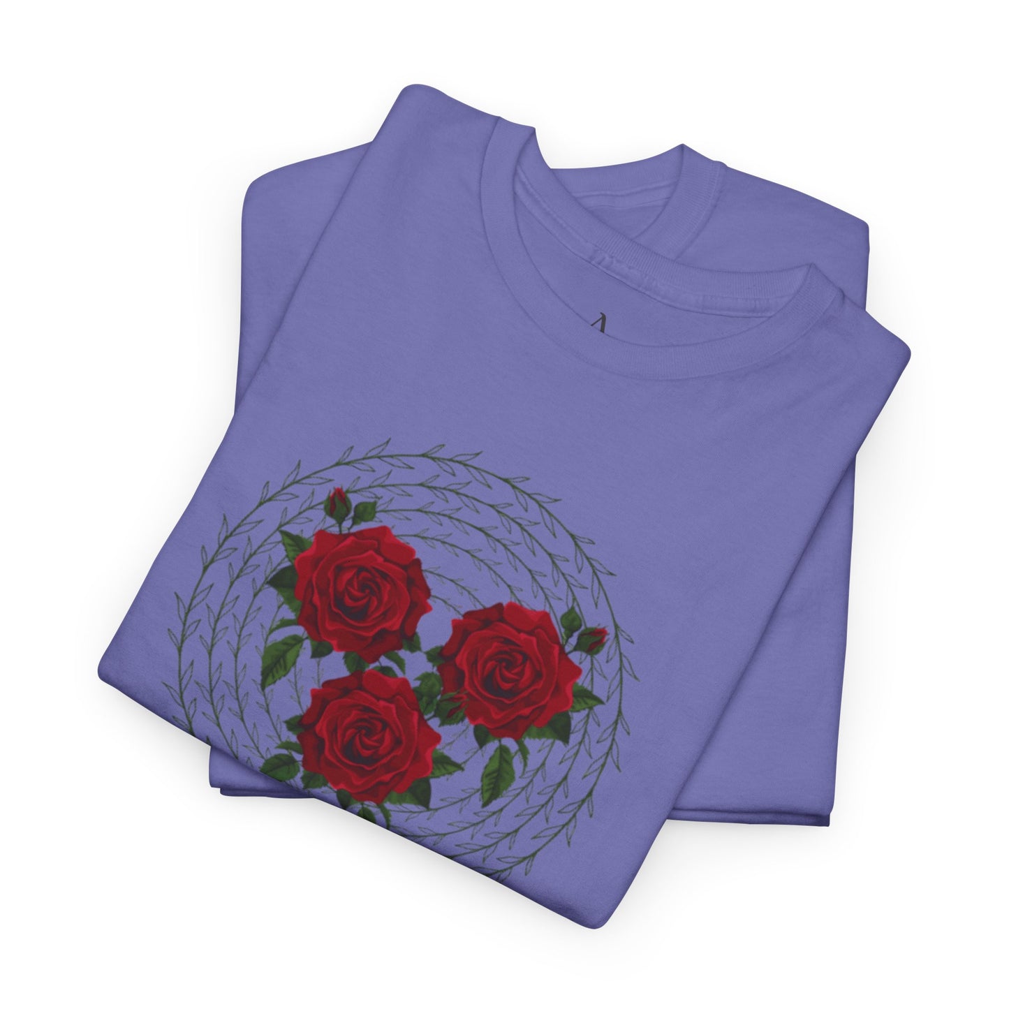 Approach Apparel Rose Embroidered Heavy Cotton Tee, Casual Summer Top, Vintage Style Gift, Floral Graphic Shirt, Trendy Streetwear