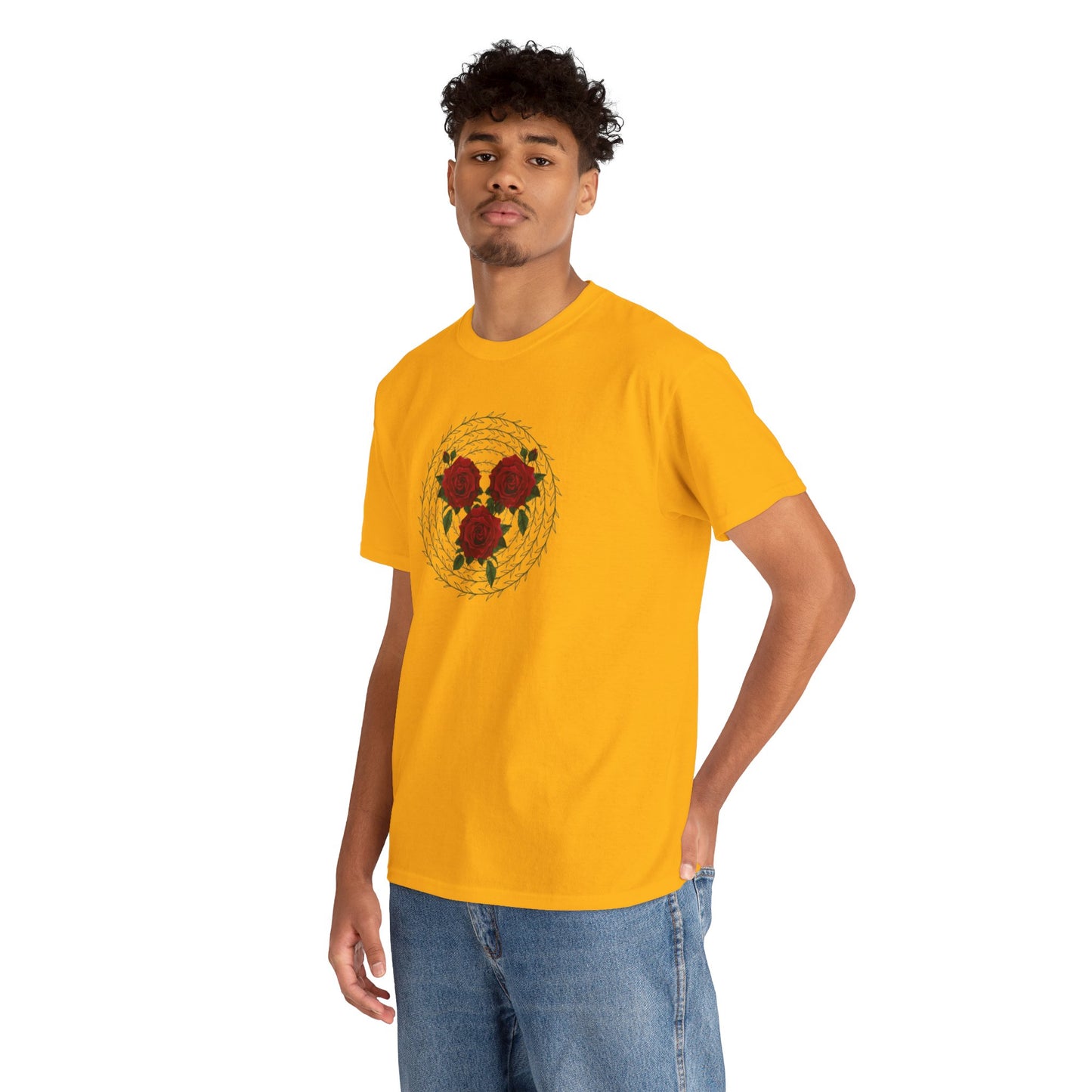 Approach Apparel Rose Embroidered Heavy Cotton Tee, Casual Summer Top, Vintage Style Gift, Floral Graphic Shirt, Trendy Streetwear