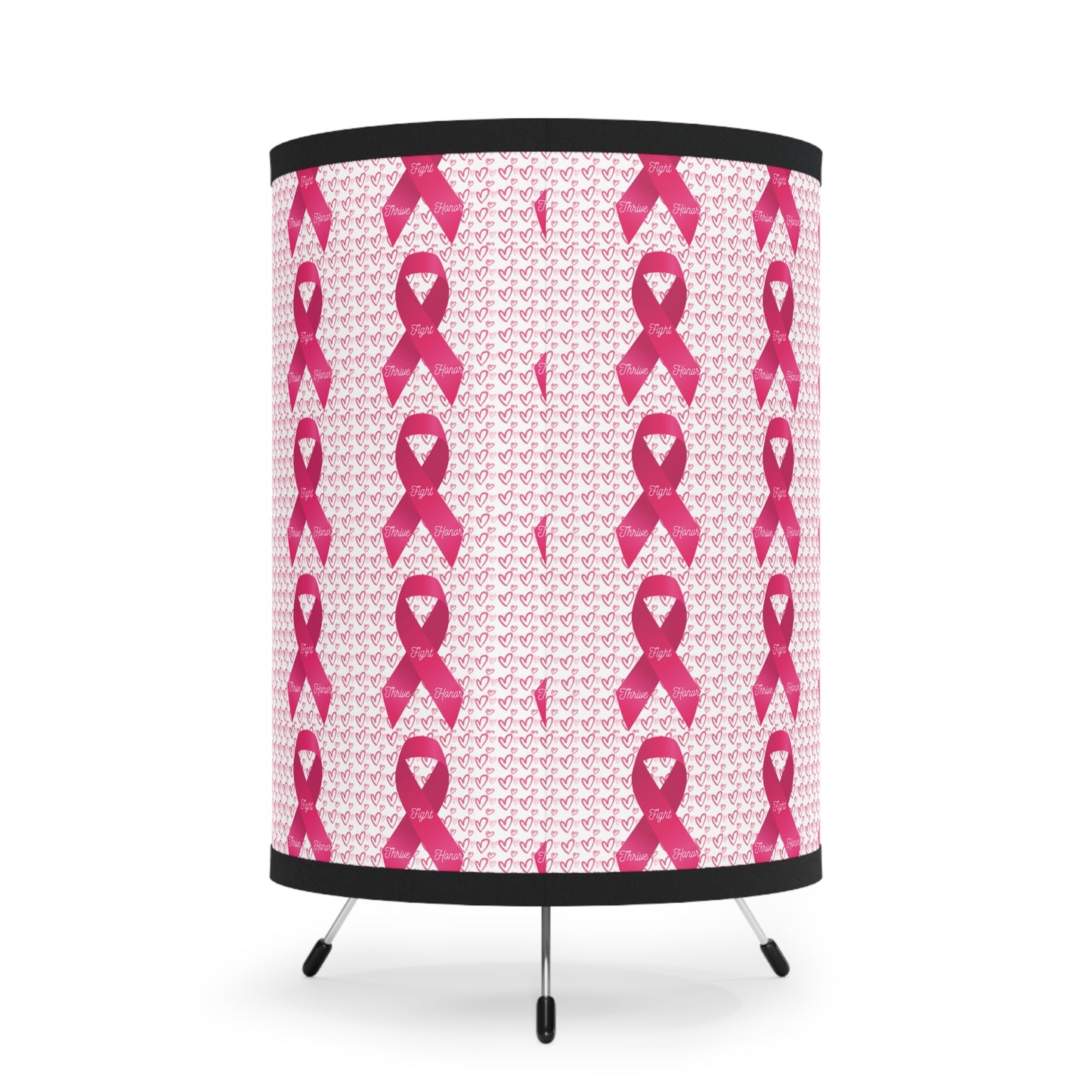 Approach Apparel Tripod Lamp, Breast Cancer Awareness Light, Home Decor, Unique Gift, Lighting for Celebrations, Supportive Design