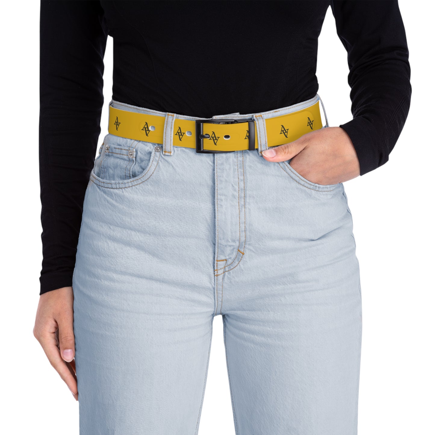 Approach Apparel Yellow Logo Belt for Everyday Casual Outfits