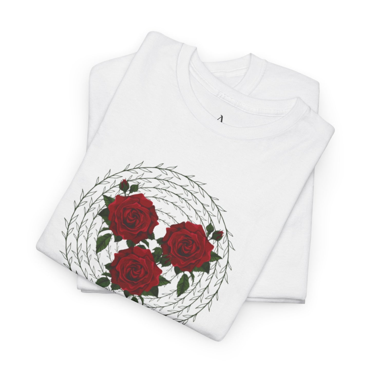 Approach Apparel Rose Embroidered Heavy Cotton Tee, Casual Summer Top, Vintage Style Gift, Floral Graphic Shirt, Trendy Streetwear