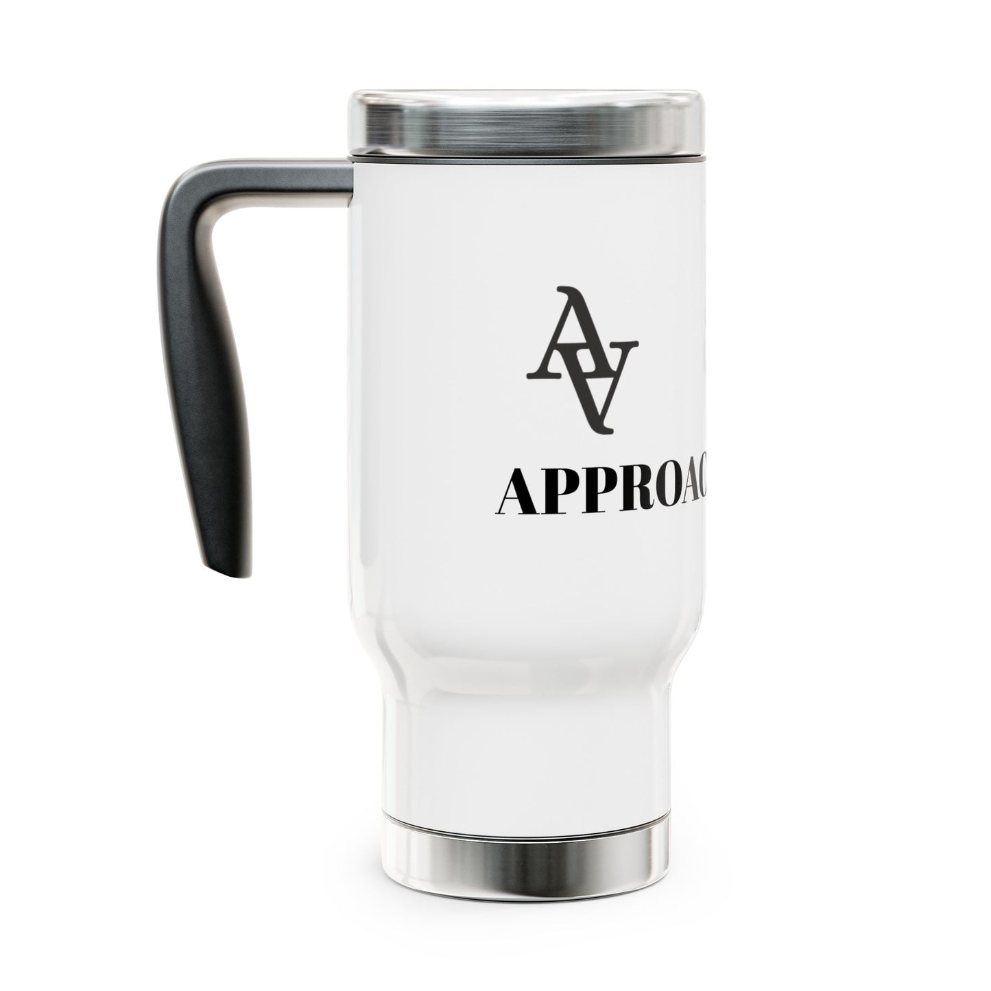 Approach Apparel Stainless Steel Travel Mug with Handle | 14oz | Perfect for On-the-Go Coffee Lovers