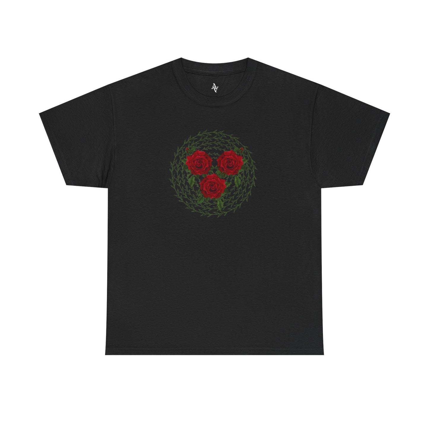 Approach Apparel Rose Embroidered Heavy Cotton Tee, Casual Summer Top, Vintage Style Gift, Floral Graphic Shirt, Trendy Streetwear
