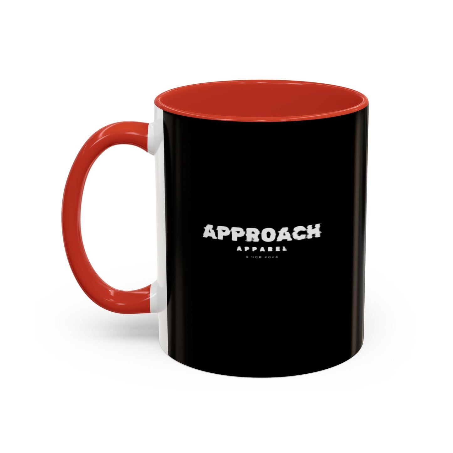 Approach Apparel Stylish Accent Coffee Mug, Custom Black Mug, Modern Design Coffee Cup, Personalized Drinkware, Unique Gift for Coffee Lovers