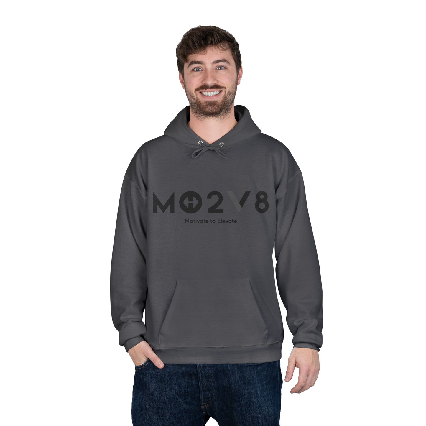 MO2V8 Eco-Friendly Motivational Hoodie - Unisex Pullover Sweatshirt, Gifts for Eco-Conscious, Casual Wear, Positive Vibes, Everyday Comfort