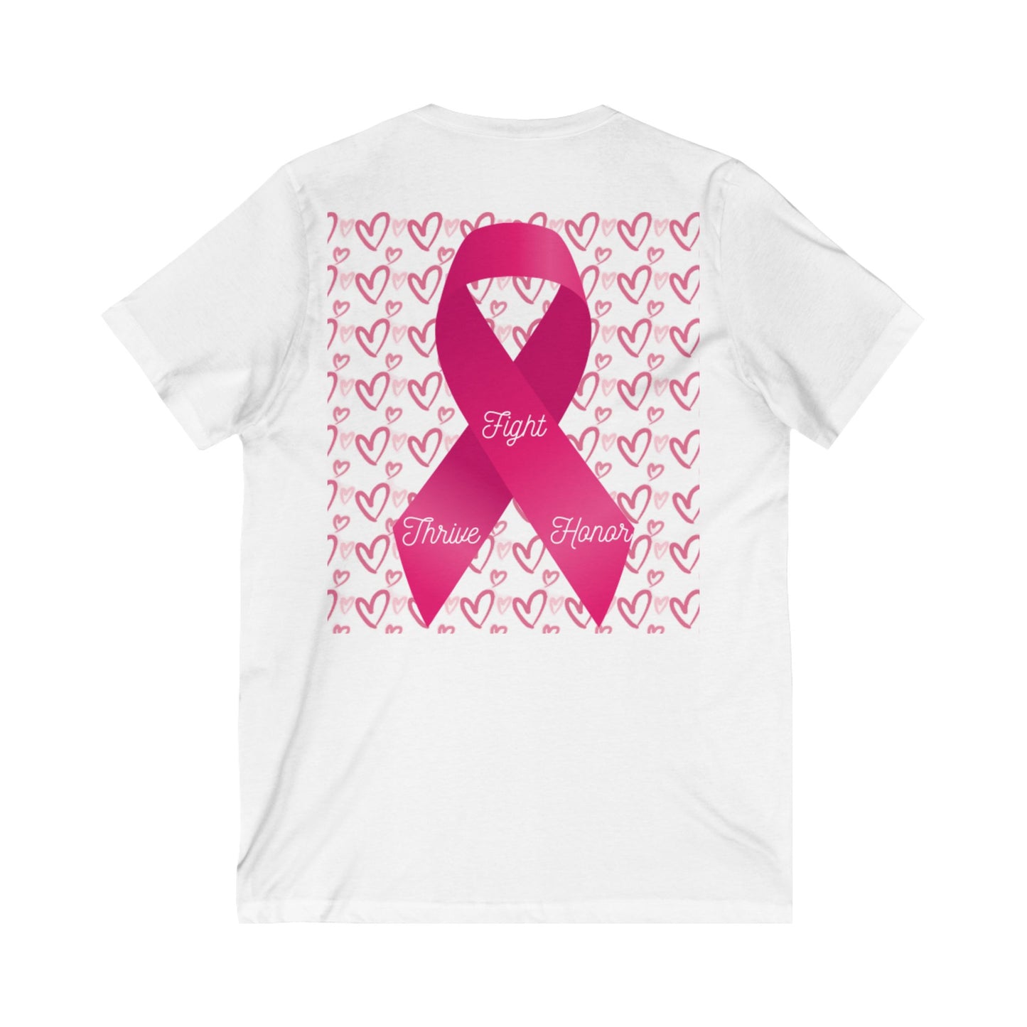 Approach Apparel Breast Cancer Awareness V-Neck Tee - Fight, Thrive, Hope