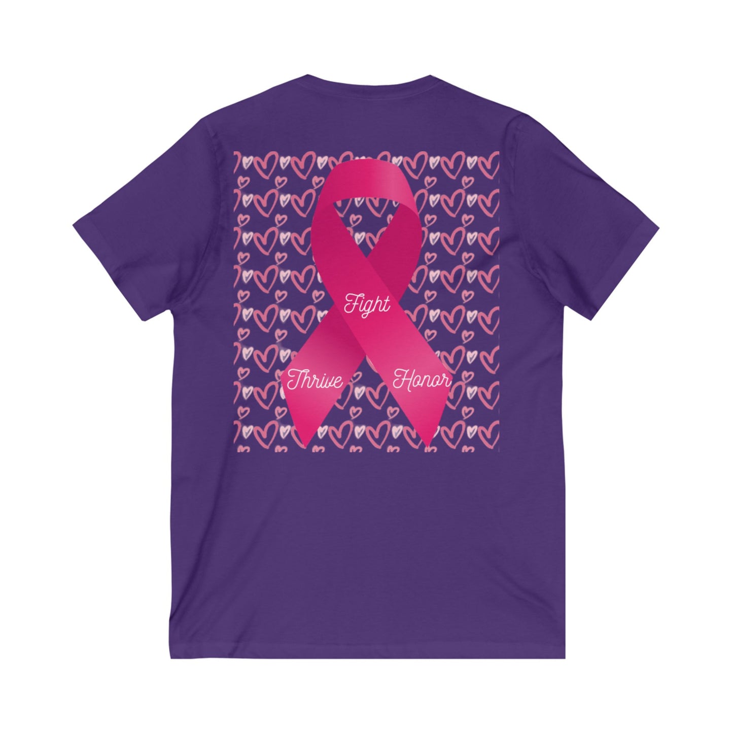 Approach Apparel Breast Cancer Awareness V-Neck Tee - Fight, Thrive, Hope