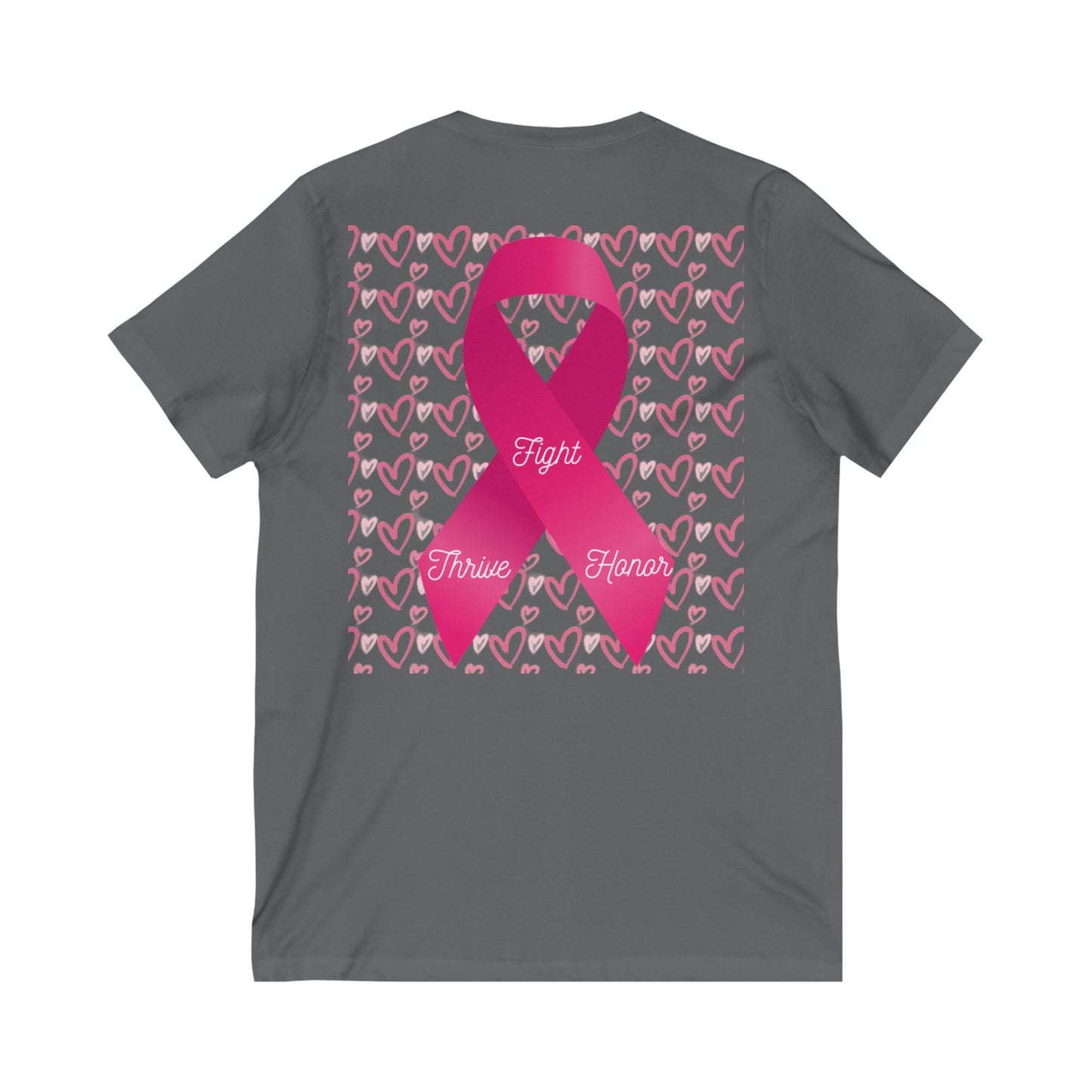 Approach Apparel Breast Cancer Awareness V-Neck Tee - Fight, Thrive, Hope