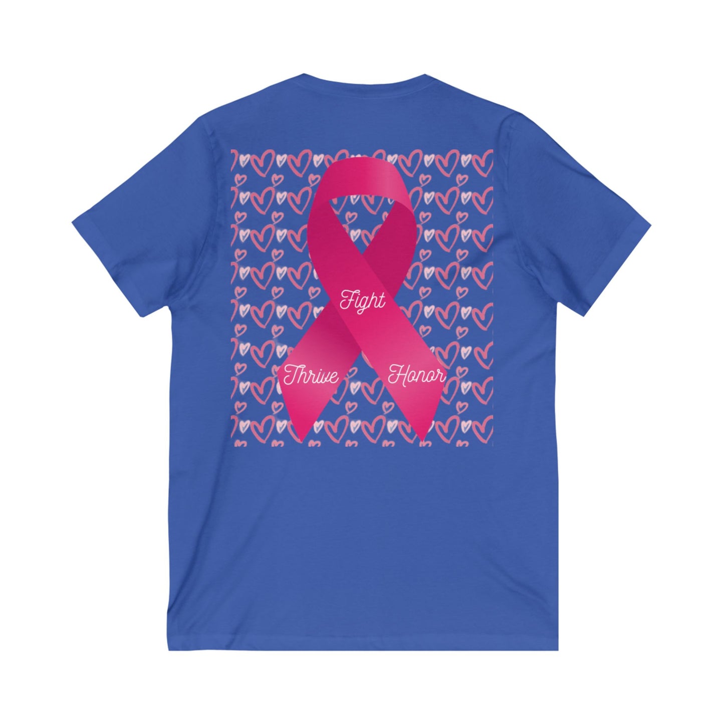 Approach Apparel Breast Cancer Awareness V-Neck Tee - Fight, Thrive, Hope