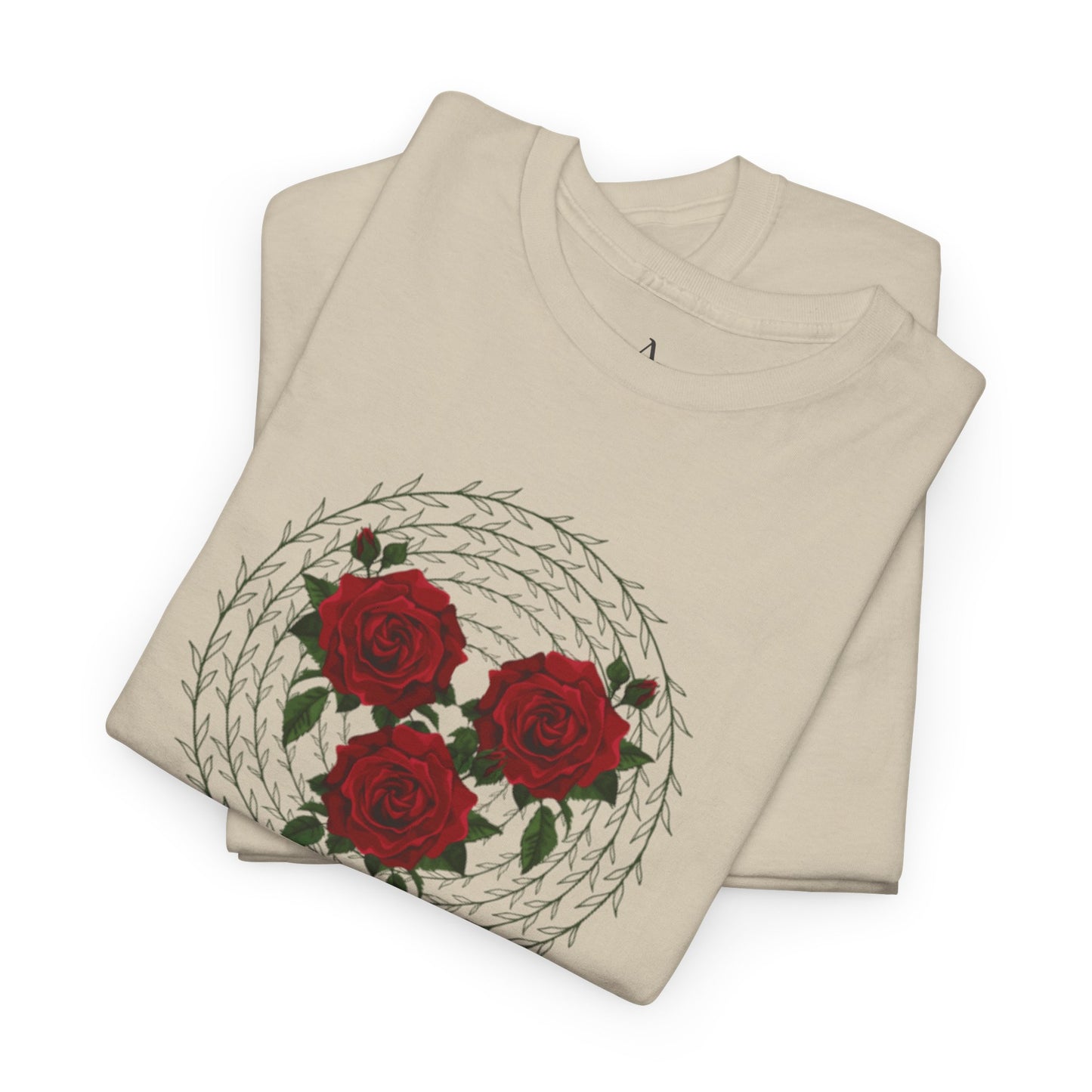 Approach Apparel Rose Embroidered Heavy Cotton Tee, Casual Summer Top, Vintage Style Gift, Floral Graphic Shirt, Trendy Streetwear