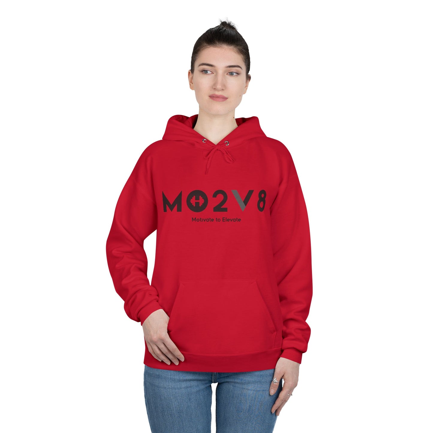 MO2V8 Eco-Friendly Motivational Hoodie - Unisex Pullover Sweatshirt, Gifts for Eco-Conscious, Casual Wear, Positive Vibes, Everyday Comfort