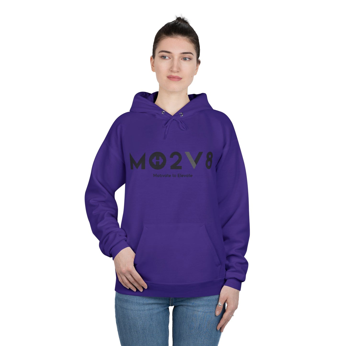 MO2V8 Eco-Friendly Motivational Hoodie - Unisex Pullover Sweatshirt, Gifts for Eco-Conscious, Casual Wear, Positive Vibes, Everyday Comfort