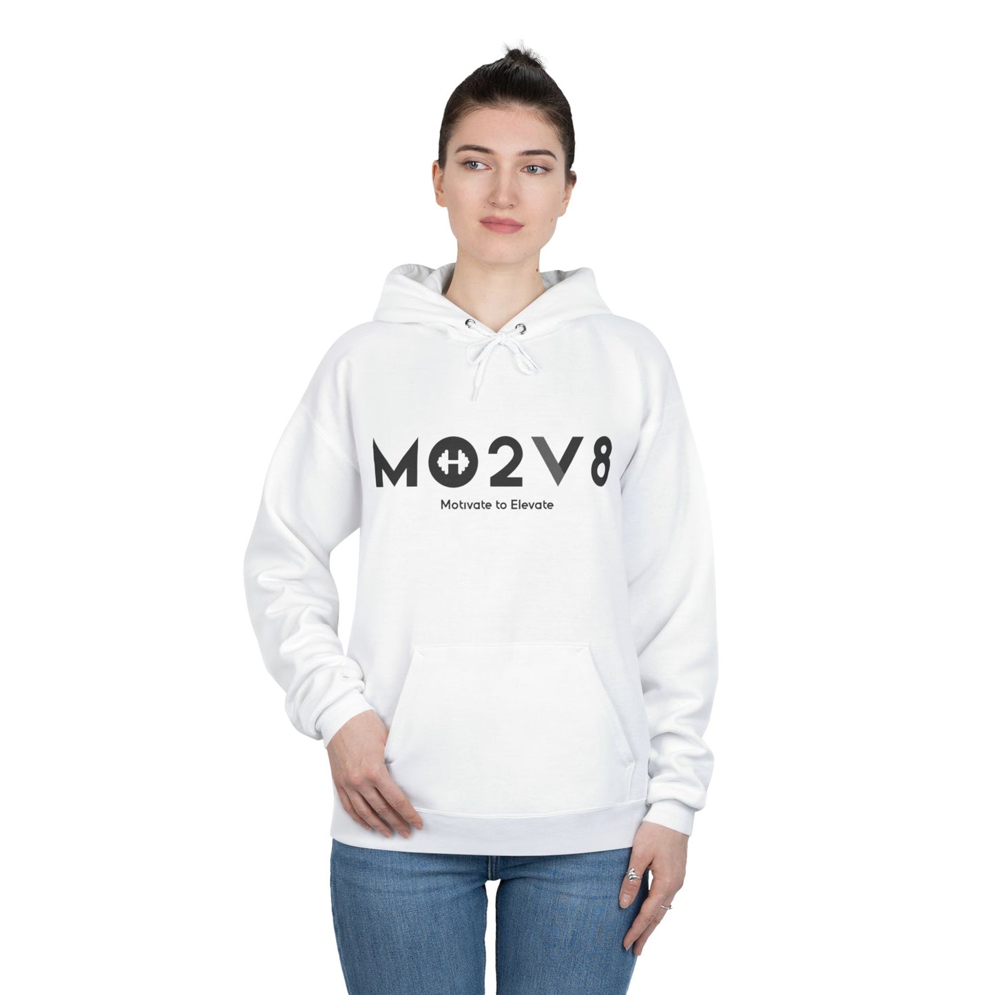 MO2V8 Eco-Friendly Motivational Hoodie - Unisex Pullover Sweatshirt, Gifts for Eco-Conscious, Casual Wear, Positive Vibes, Everyday Comfort