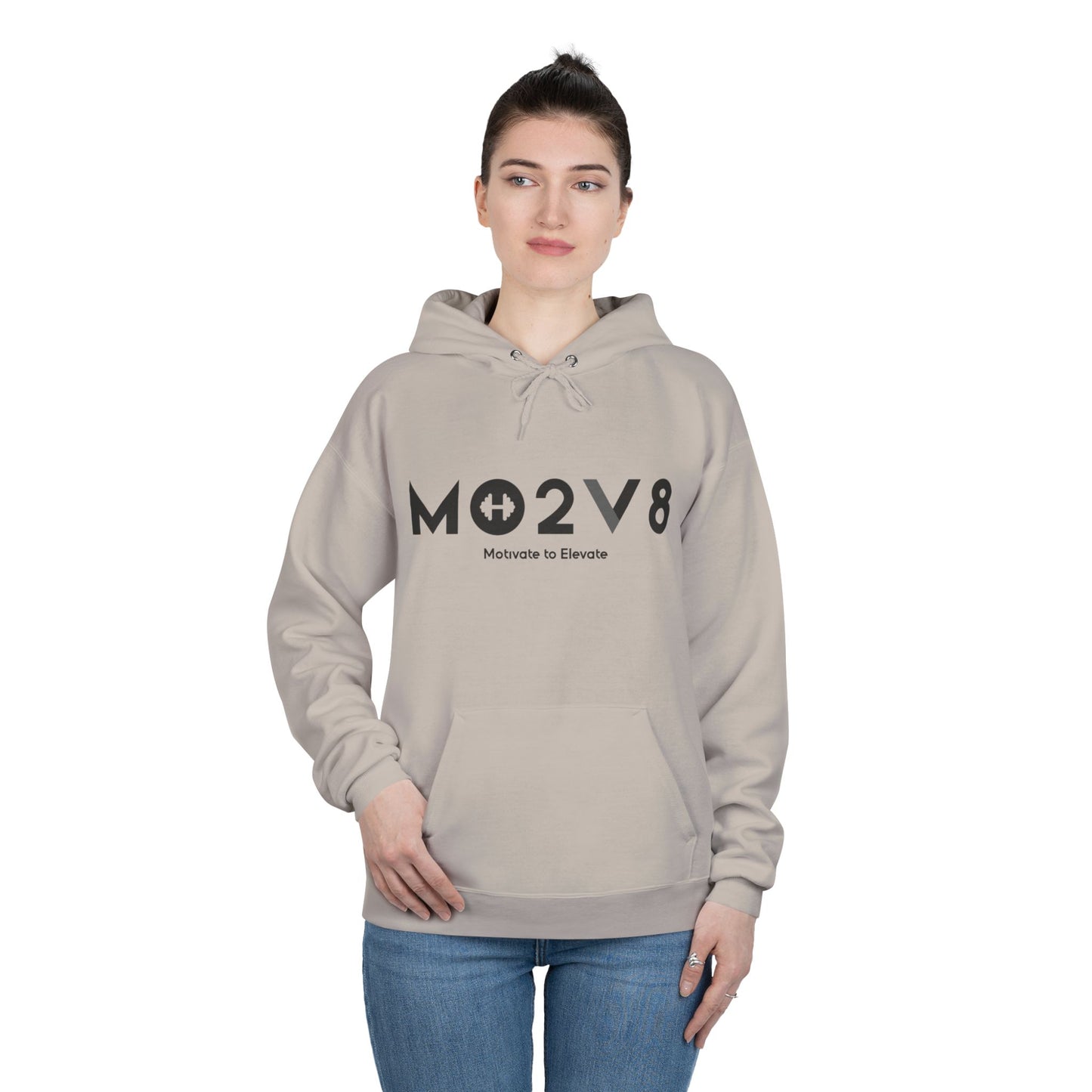 MO2V8 Eco-Friendly Motivational Hoodie - Unisex Pullover Sweatshirt, Gifts for Eco-Conscious, Casual Wear, Positive Vibes, Everyday Comfort