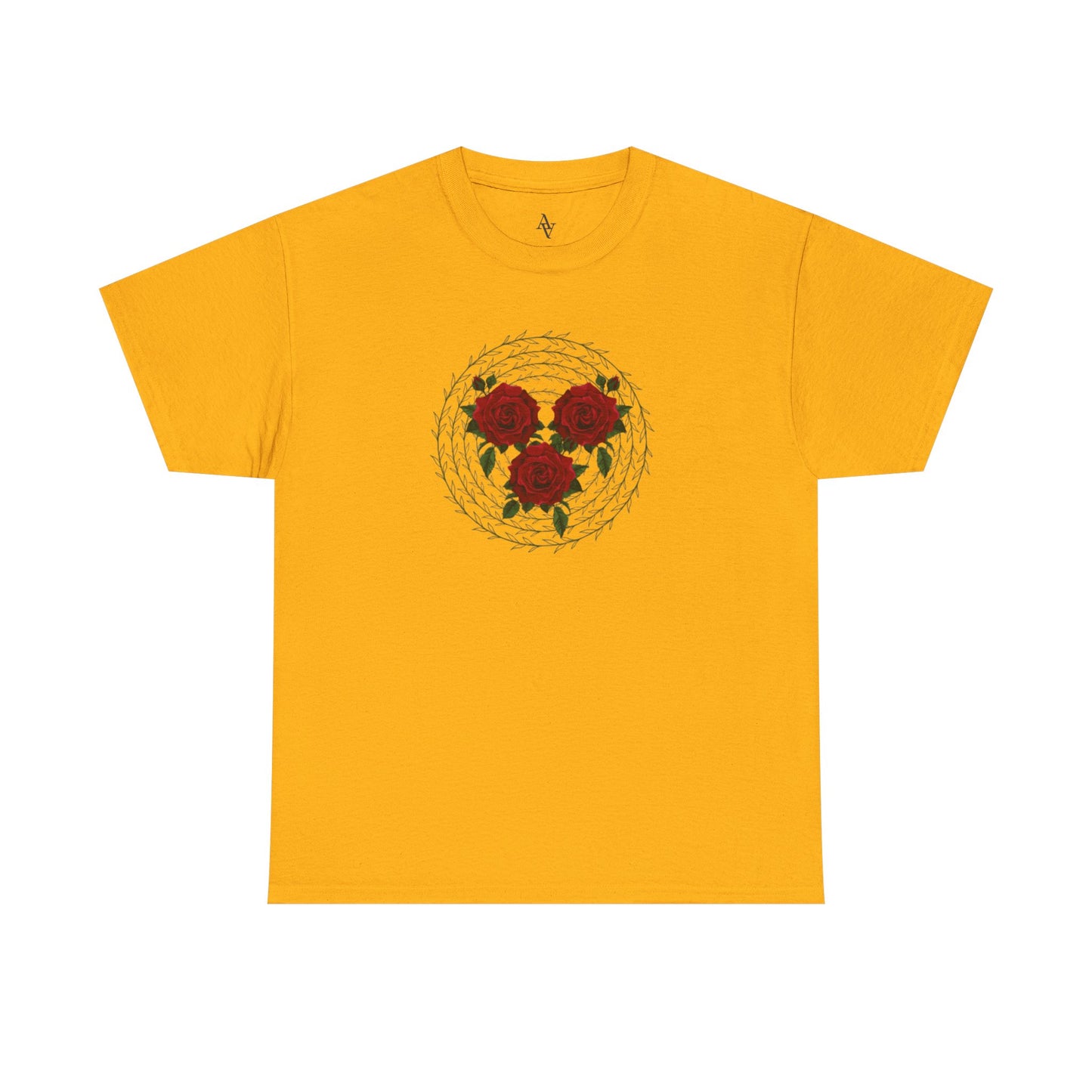 Approach Apparel Rose Embroidered Heavy Cotton Tee, Casual Summer Top, Vintage Style Gift, Floral Graphic Shirt, Trendy Streetwear