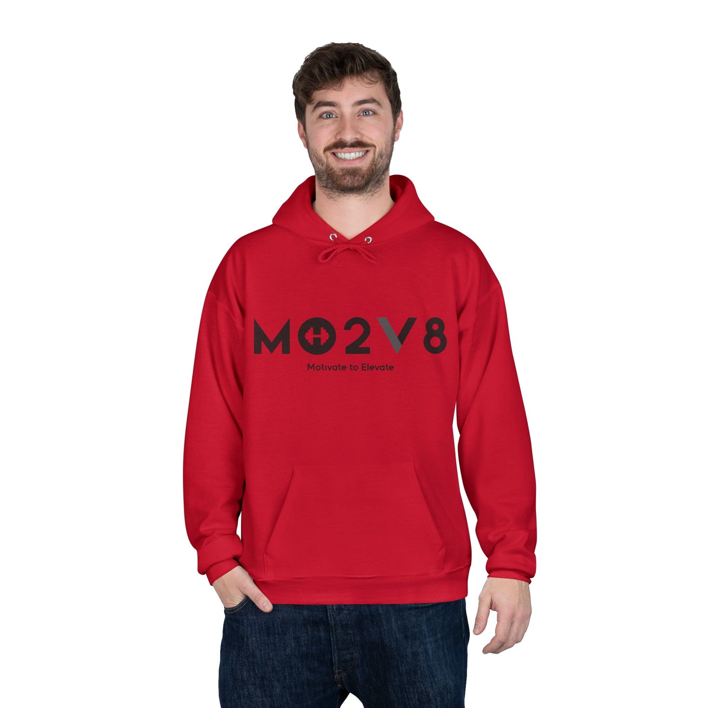 MO2V8 Eco-Friendly Motivational Hoodie - Unisex Pullover Sweatshirt, Gifts for Eco-Conscious, Casual Wear, Positive Vibes, Everyday Comfort