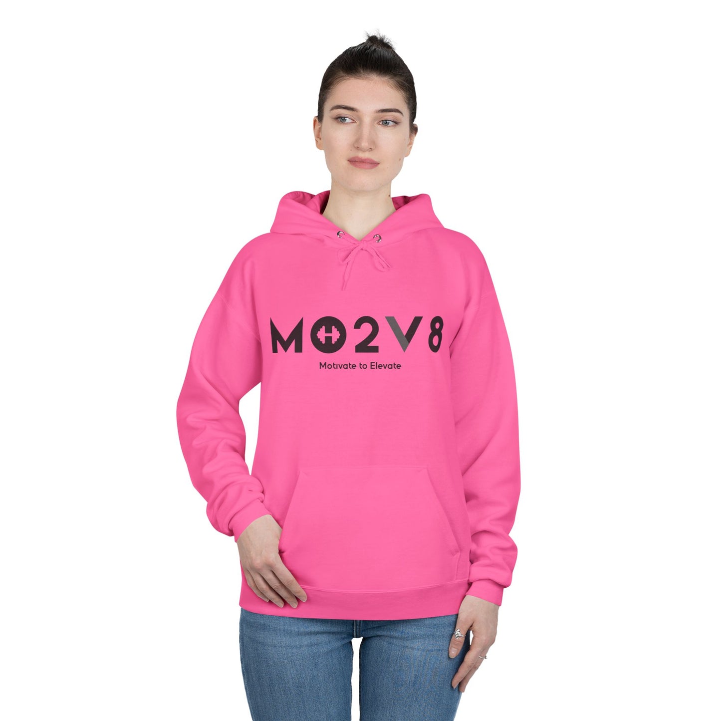 MO2V8 Eco-Friendly Motivational Hoodie - Unisex Pullover Sweatshirt, Gifts for Eco-Conscious, Casual Wear, Positive Vibes, Everyday Comfort
