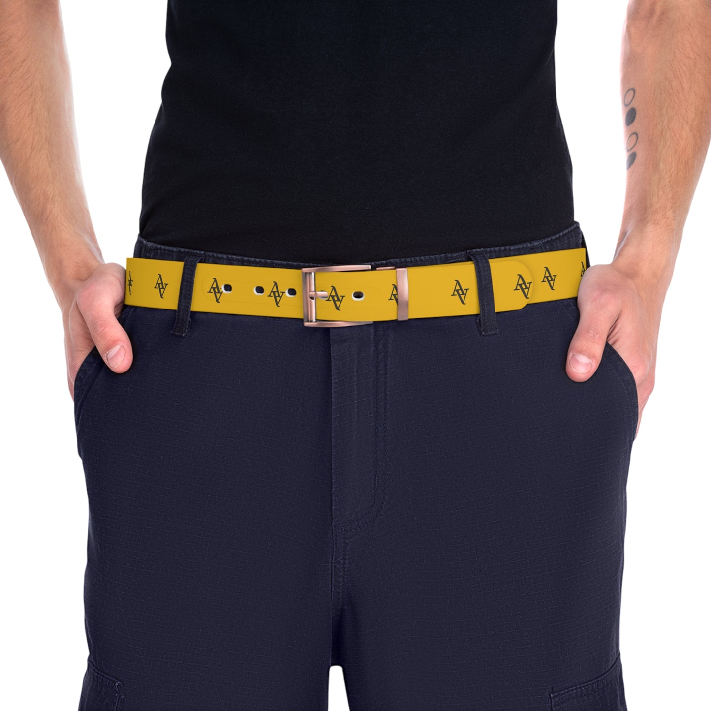 Approach Apparel Yellow Logo Belt for Everyday Casual Outfits