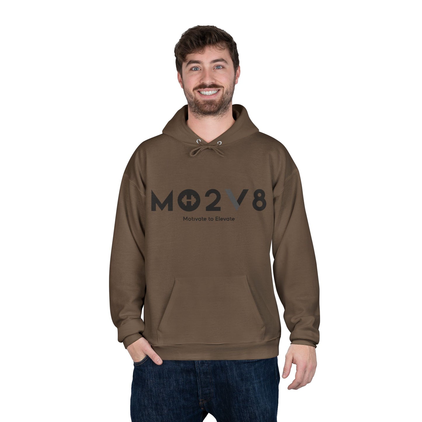 MO2V8 Eco-Friendly Motivational Hoodie - Unisex Pullover Sweatshirt, Gifts for Eco-Conscious, Casual Wear, Positive Vibes, Everyday Comfort