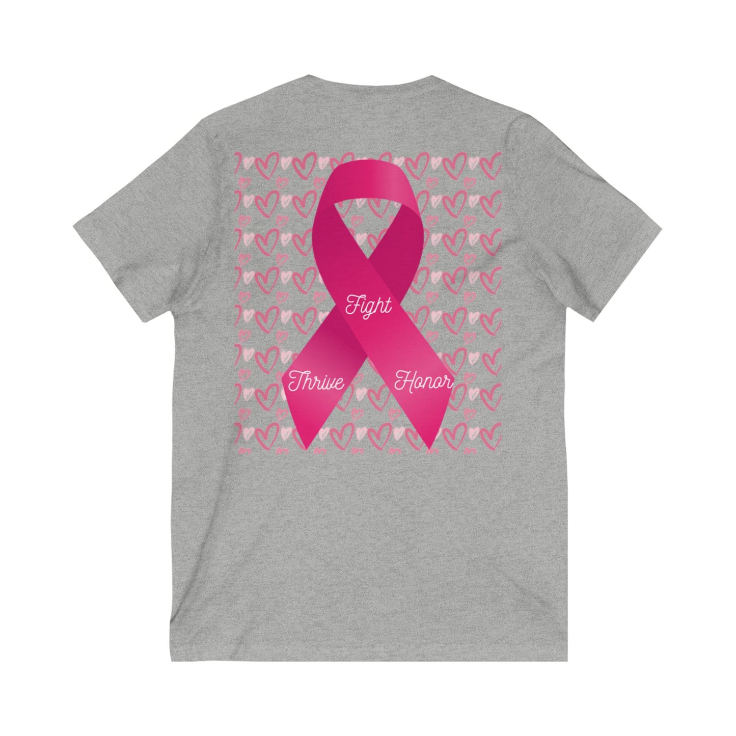 Approach Apparel Breast Cancer Awareness V-Neck Tee - Fight, Thrive, Hope