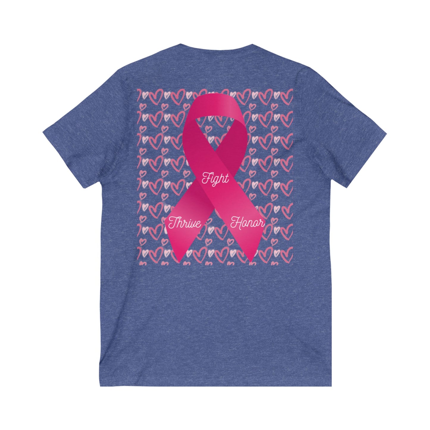 Approach Apparel Breast Cancer Awareness V-Neck Tee - Fight, Thrive, Hope