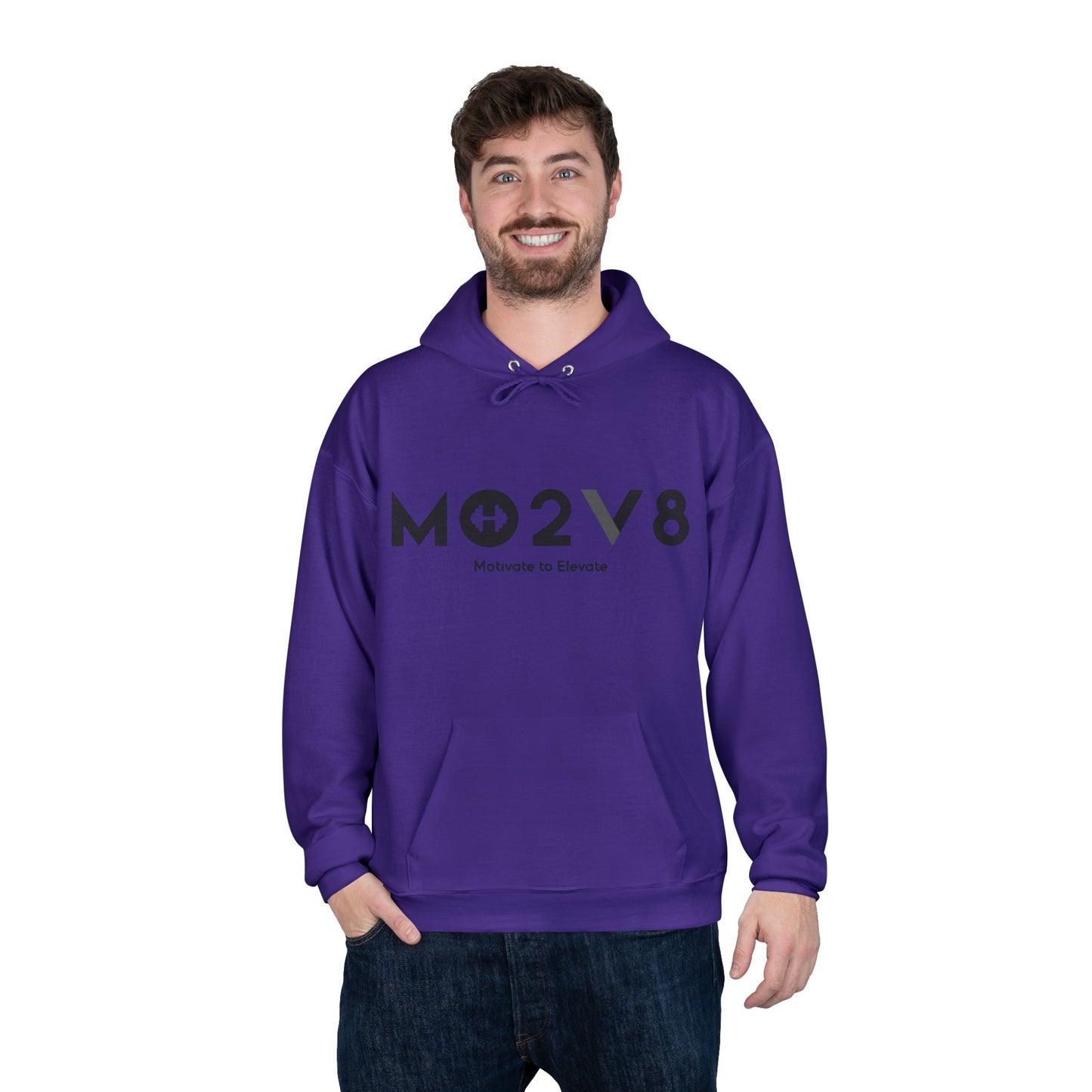 MO2V8 Eco-Friendly Motivational Hoodie - Unisex Pullover Sweatshirt, Gifts for Eco-Conscious, Casual Wear, Positive Vibes, Everyday Comfort