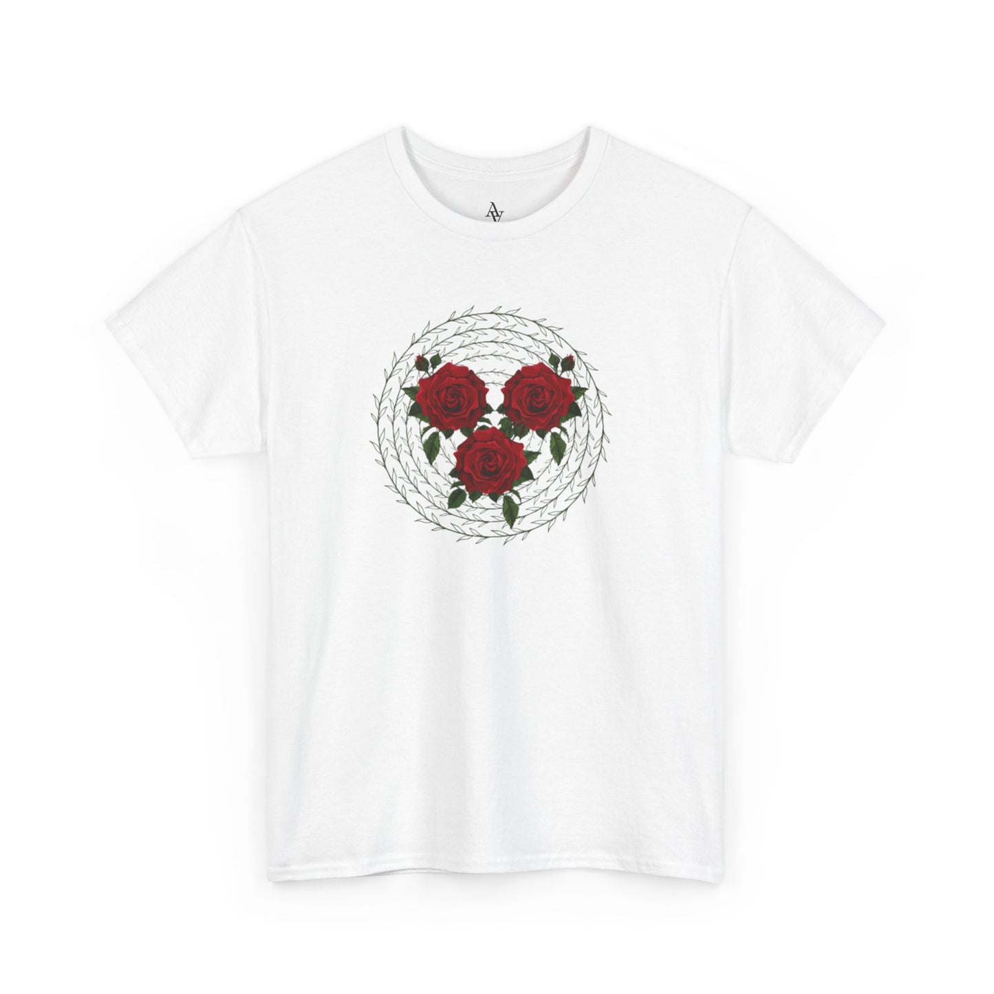 Approach Apparel Rose Embroidered Heavy Cotton Tee, Casual Summer Top, Vintage Style Gift, Floral Graphic Shirt, Trendy Streetwear