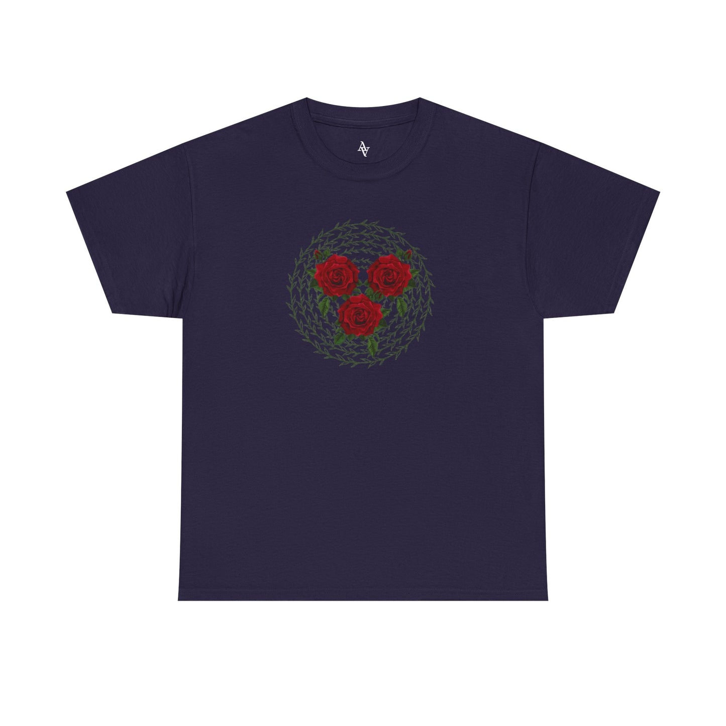 Approach Apparel Rose Embroidered Heavy Cotton Tee, Casual Summer Top, Vintage Style Gift, Floral Graphic Shirt, Trendy Streetwear