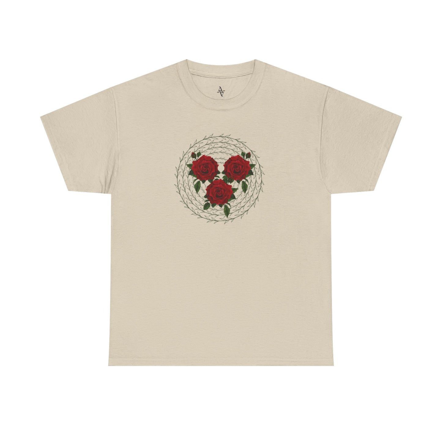 Approach Apparel Rose Embroidered Heavy Cotton Tee, Casual Summer Top, Vintage Style Gift, Floral Graphic Shirt, Trendy Streetwear