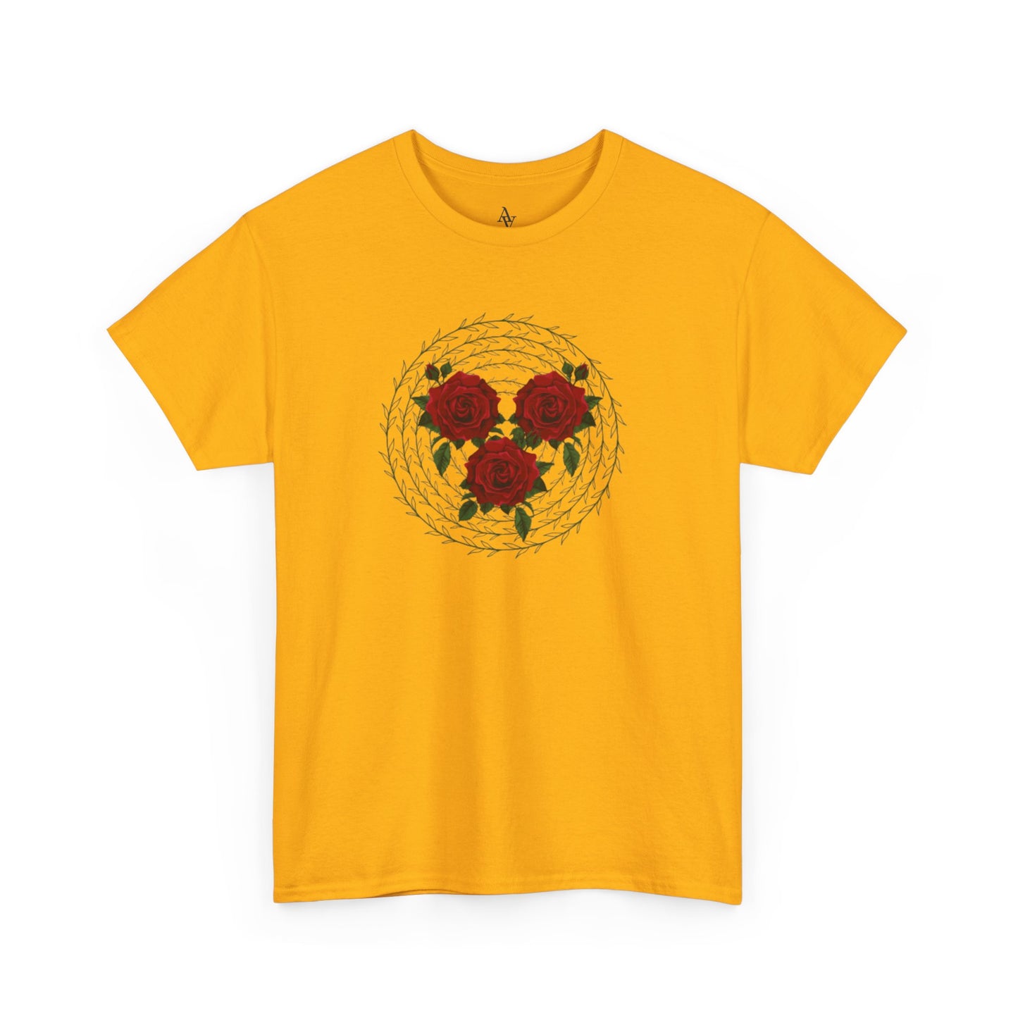 Approach Apparel Rose Embroidered Heavy Cotton Tee, Casual Summer Top, Vintage Style Gift, Floral Graphic Shirt, Trendy Streetwear