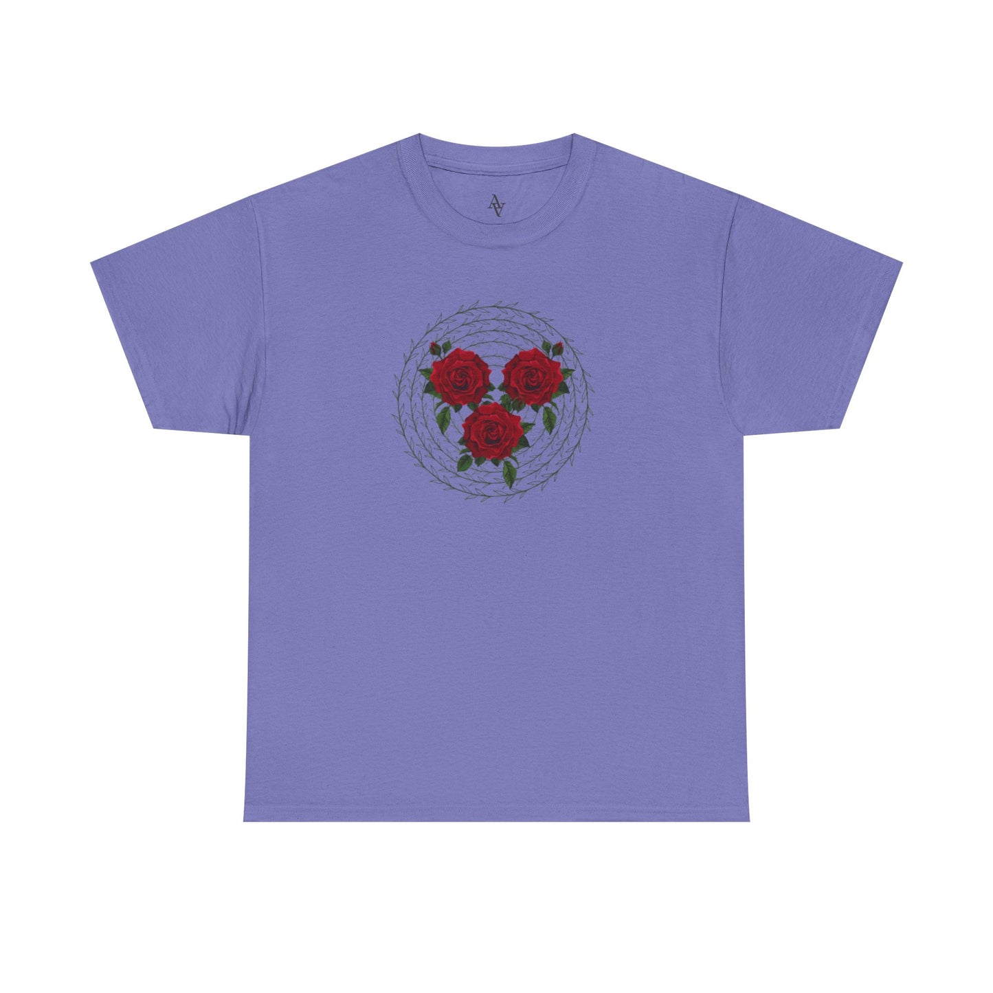 Approach Apparel Rose Embroidered Heavy Cotton Tee, Casual Summer Top, Vintage Style Gift, Floral Graphic Shirt, Trendy Streetwear