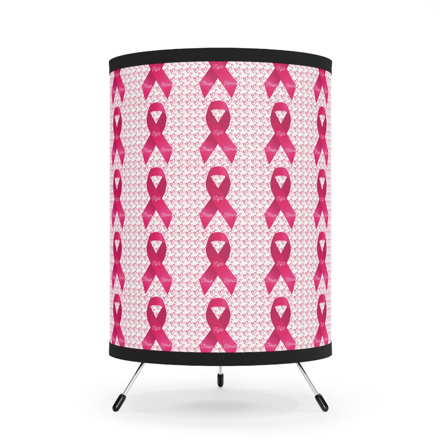 Approach Apparel Tripod Lamp, Breast Cancer Awareness Light, Home Decor, Unique Gift, Lighting for Celebrations, Supportive Design