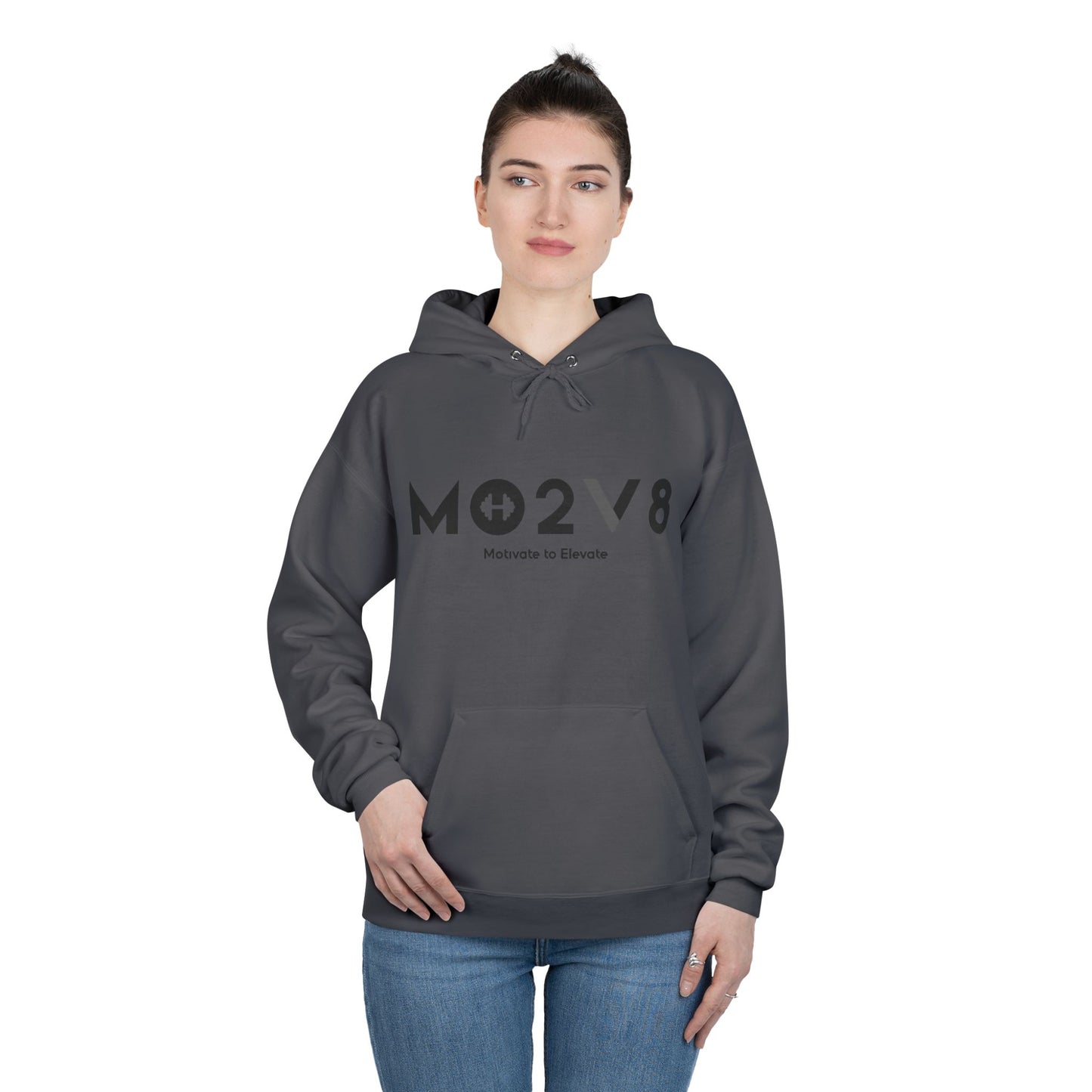 MO2V8 Eco-Friendly Motivational Hoodie - Unisex Pullover Sweatshirt, Gifts for Eco-Conscious, Casual Wear, Positive Vibes, Everyday Comfort