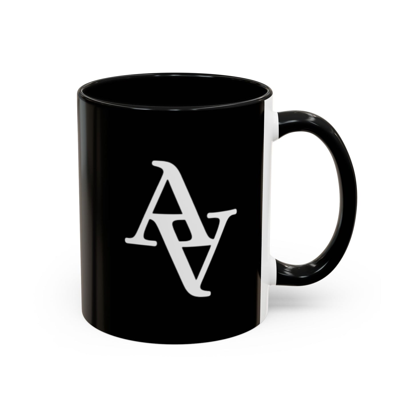 Approach Apparel Stylish Accent Coffee Mug, Custom Black Mug, Modern Design Coffee Cup, Personalized Drinkware, Unique Gift for Coffee Lovers