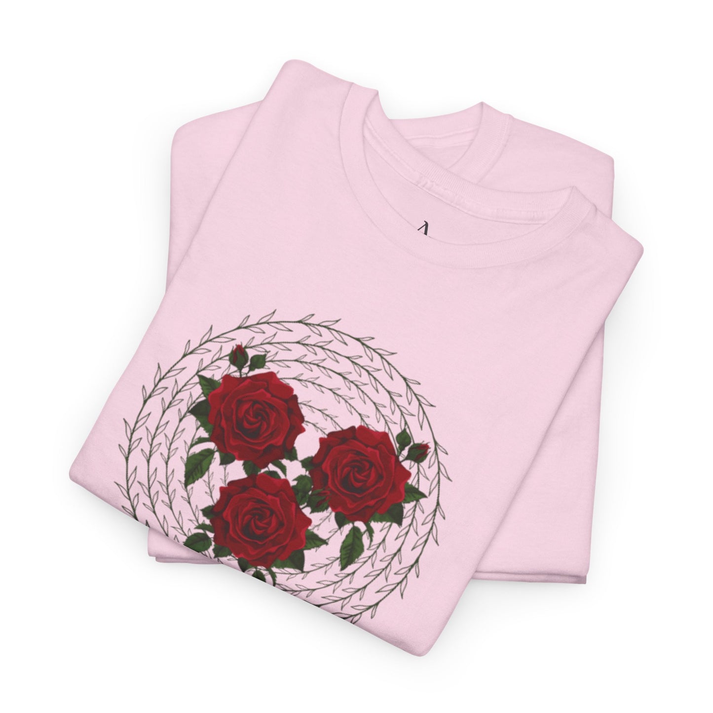 Approach Apparel Rose Embroidered Heavy Cotton Tee, Casual Summer Top, Vintage Style Gift, Floral Graphic Shirt, Trendy Streetwear