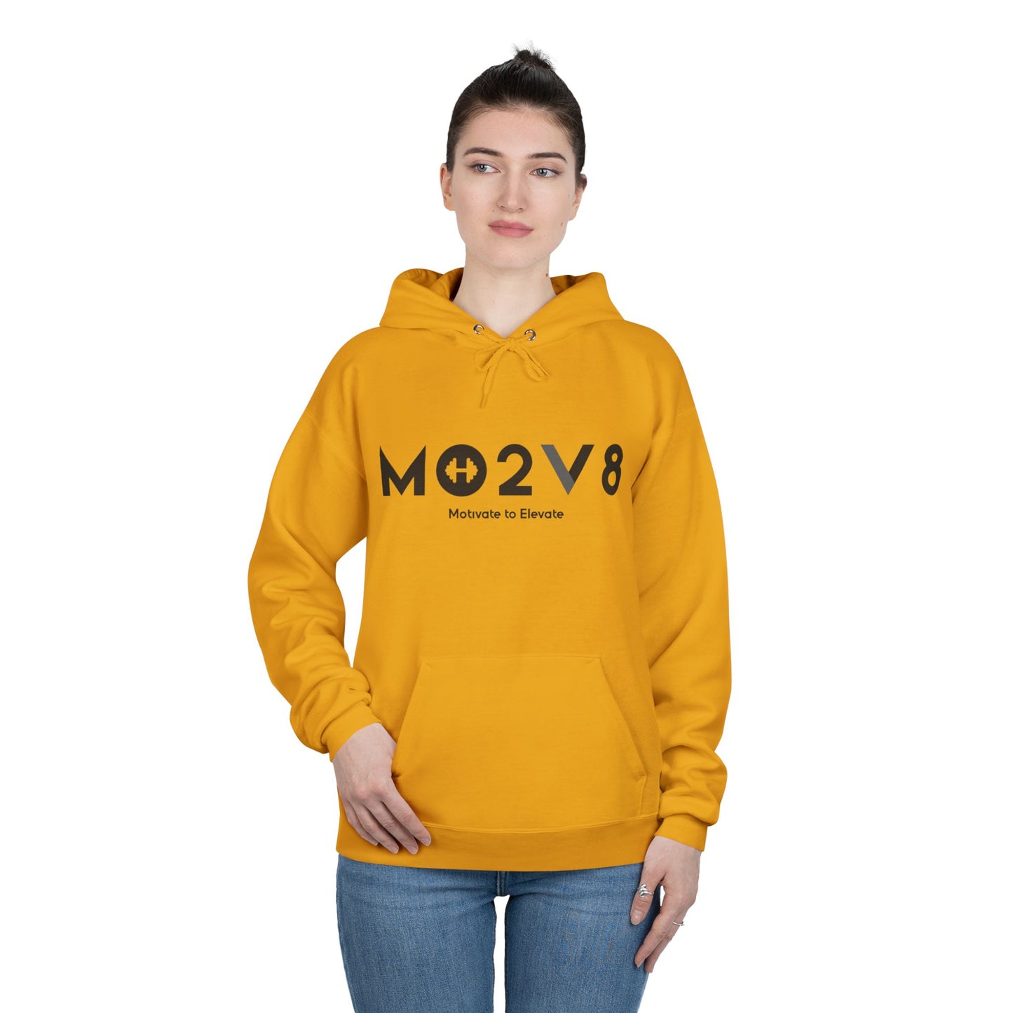 MO2V8 Eco-Friendly Motivational Hoodie - Unisex Pullover Sweatshirt, Gifts for Eco-Conscious, Casual Wear, Positive Vibes, Everyday Comfort