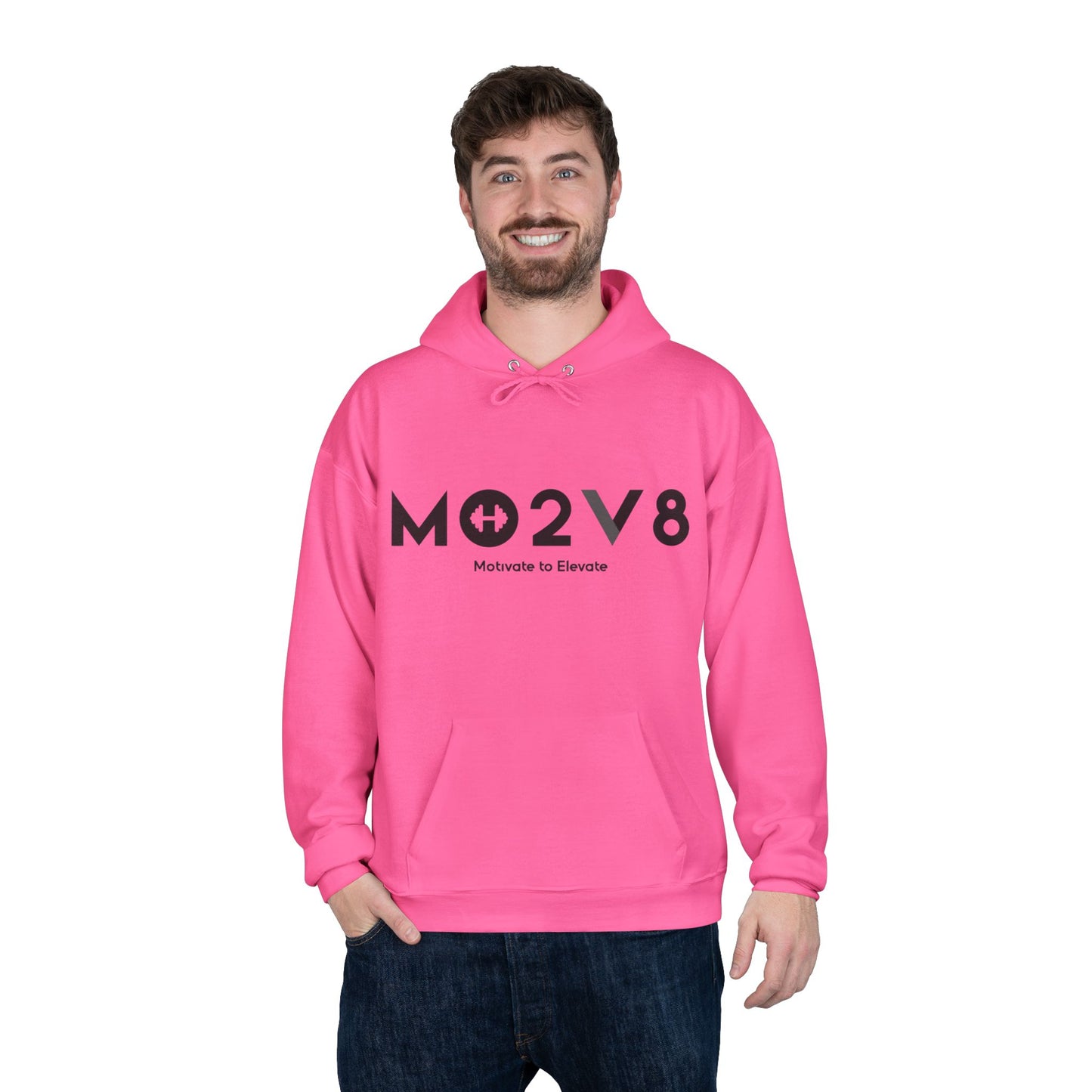 MO2V8 Eco-Friendly Motivational Hoodie - Unisex Pullover Sweatshirt, Gifts for Eco-Conscious, Casual Wear, Positive Vibes, Everyday Comfort