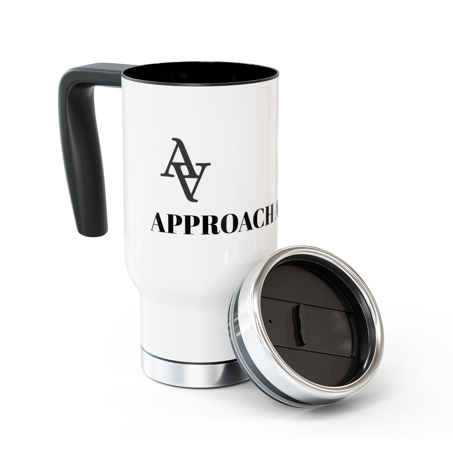 Approach Apparel Stainless Steel Travel Mug with Handle | 14oz | Perfect for On-the-Go Coffee Lovers