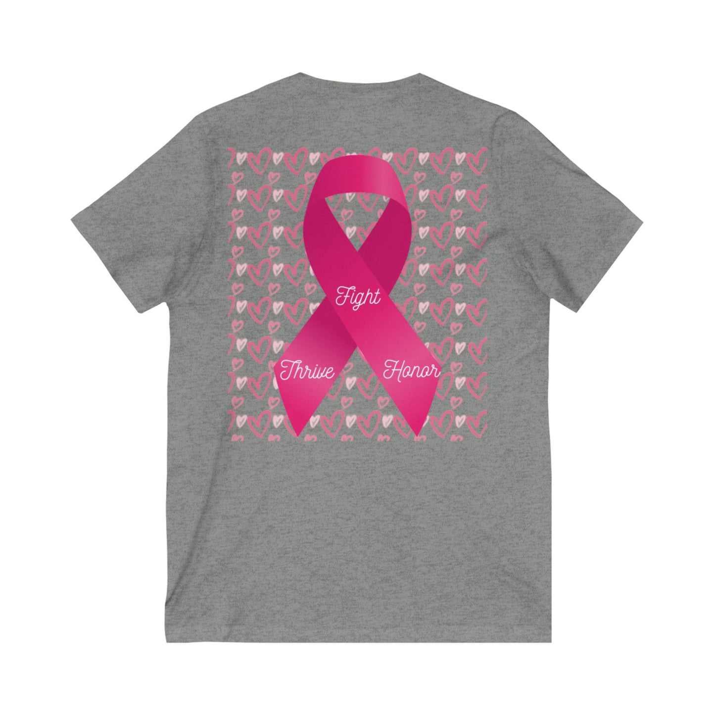 Approach Apparel Breast Cancer Awareness V-Neck Tee - Fight, Thrive, Hope
