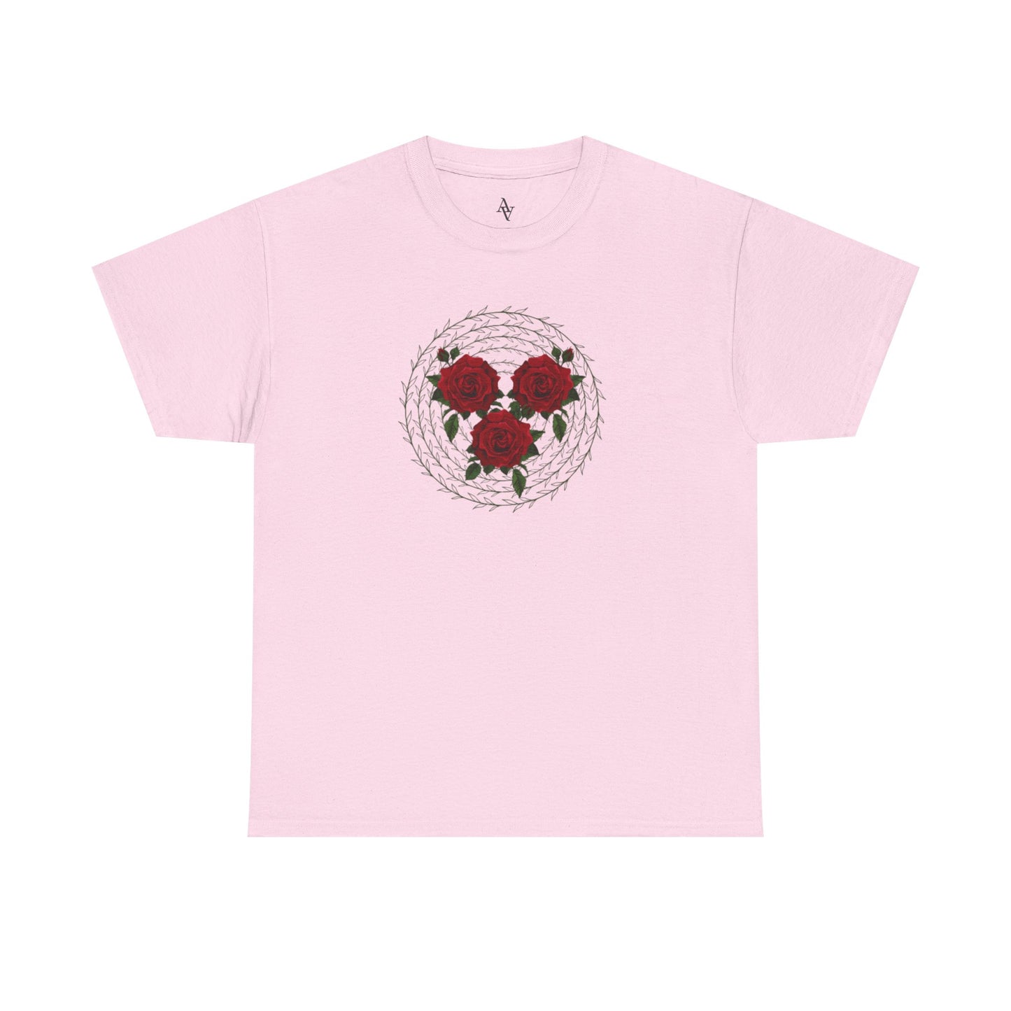 Approach Apparel Rose Embroidered Heavy Cotton Tee, Casual Summer Top, Vintage Style Gift, Floral Graphic Shirt, Trendy Streetwear