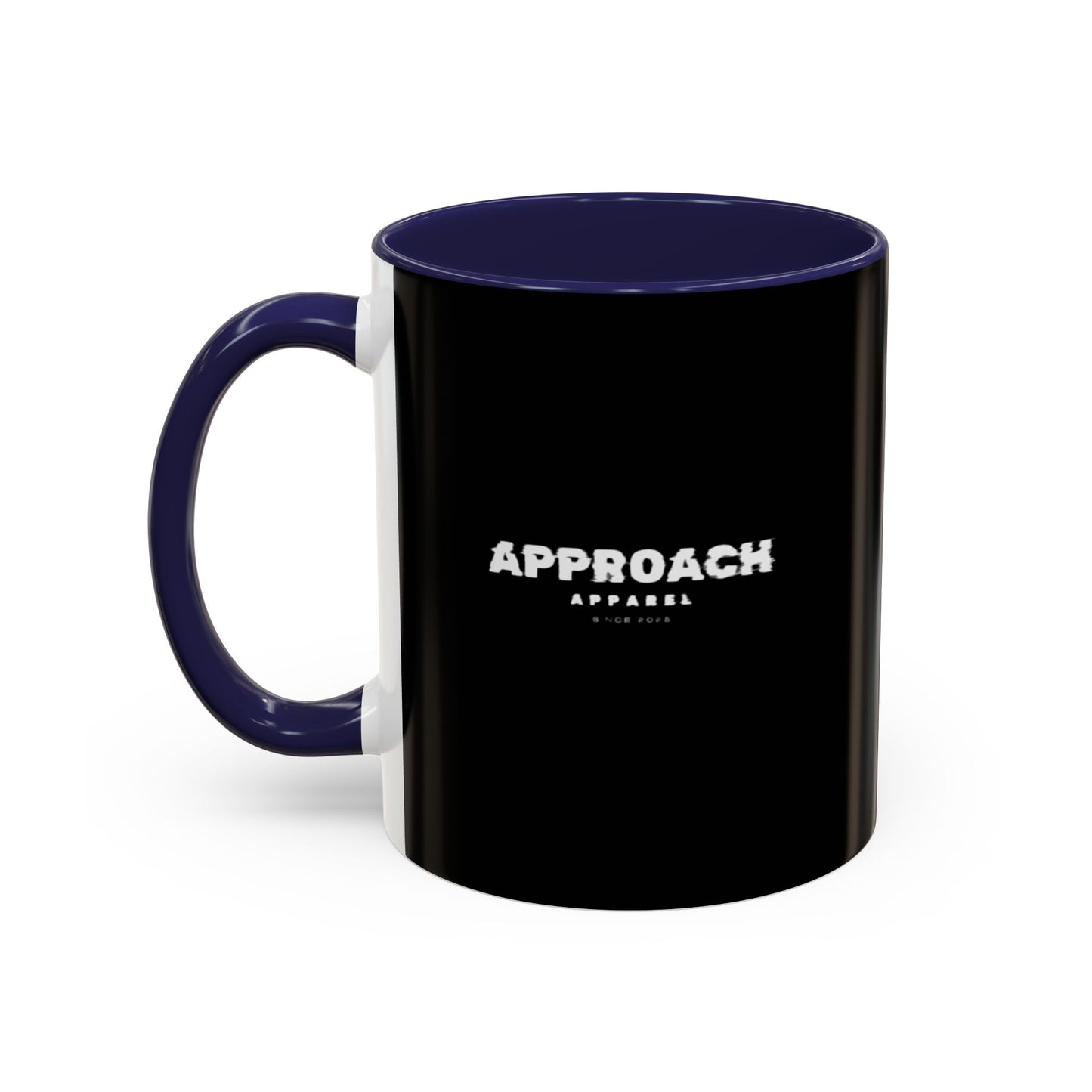 Approach Apparel Stylish Accent Coffee Mug, Custom Black Mug, Modern Design Coffee Cup, Personalized Drinkware, Unique Gift for Coffee Lovers