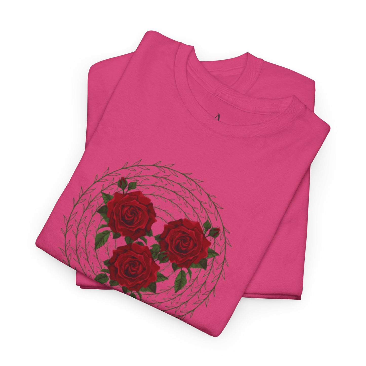 Approach Apparel Rose Embroidered Heavy Cotton Tee, Casual Summer Top, Vintage Style Gift, Floral Graphic Shirt, Trendy Streetwear