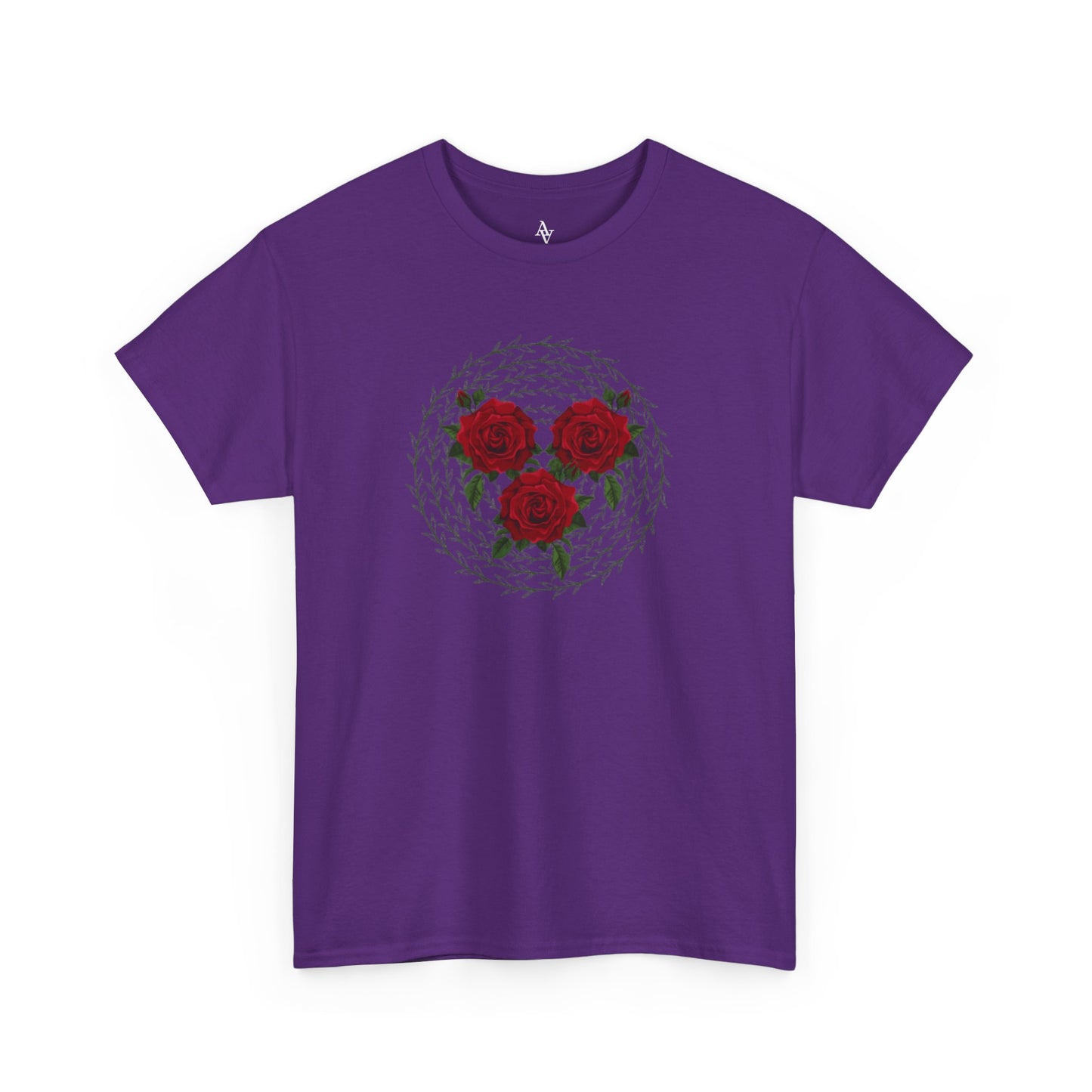 Approach Apparel Rose Embroidered Heavy Cotton Tee, Casual Summer Top, Vintage Style Gift, Floral Graphic Shirt, Trendy Streetwear