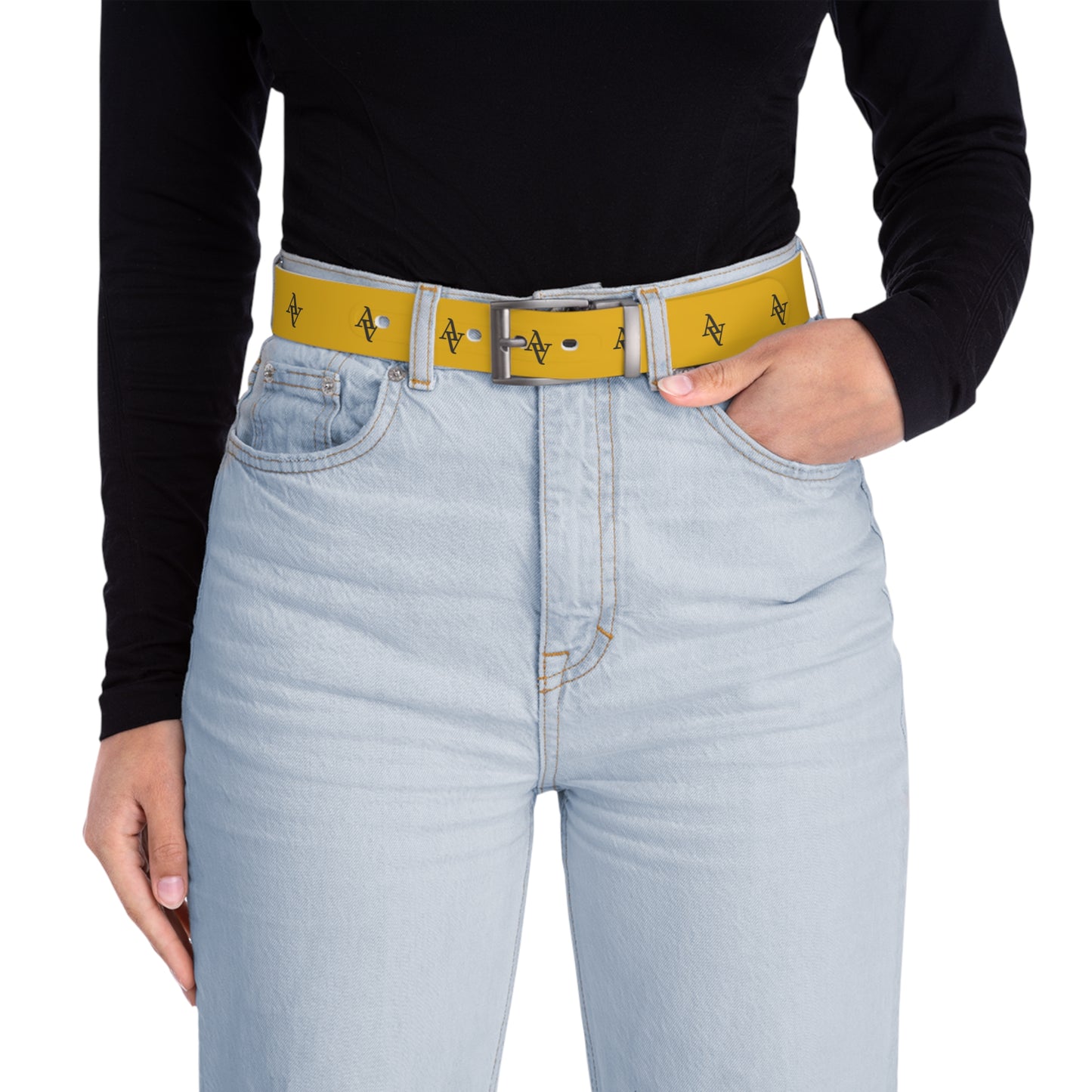 Approach Apparel Yellow Logo Belt for Everyday Casual Outfits