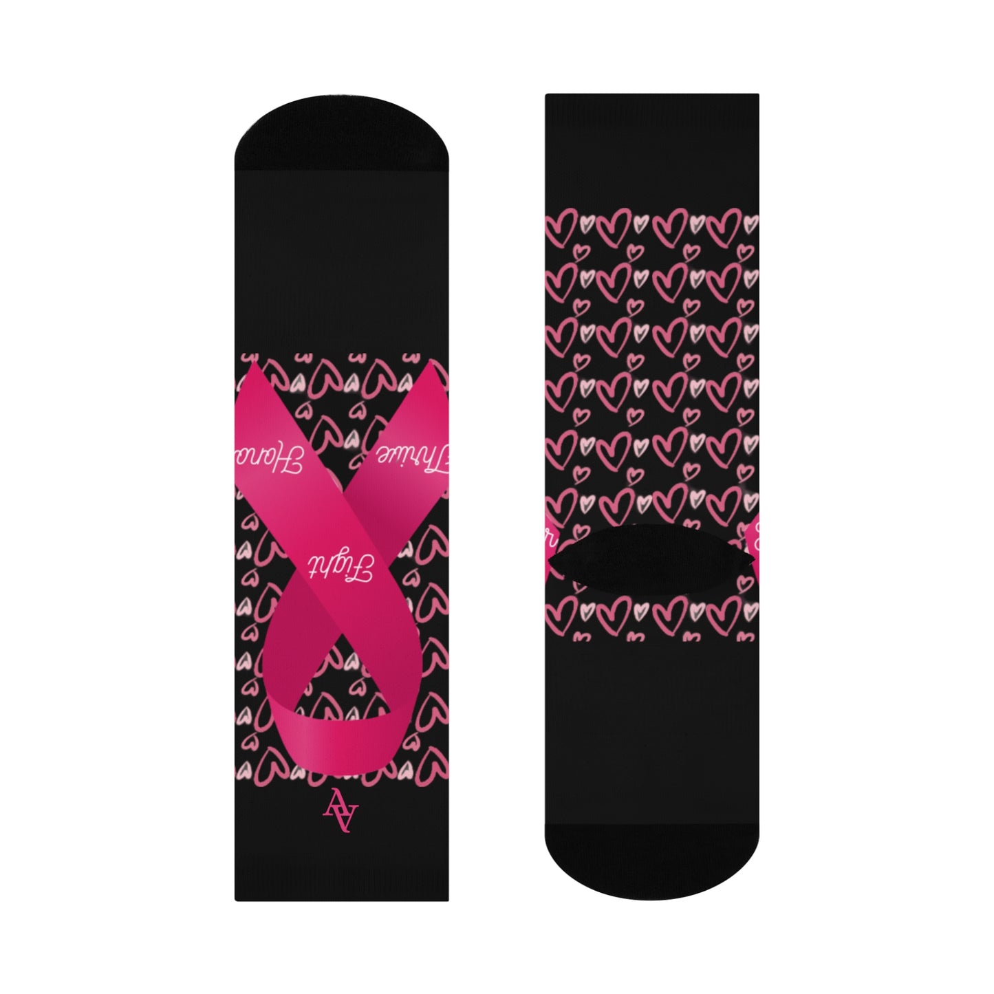 Approach Apparel Breast Cancer Awareness Cushioned Crew Socks - Fight, Honor, Love