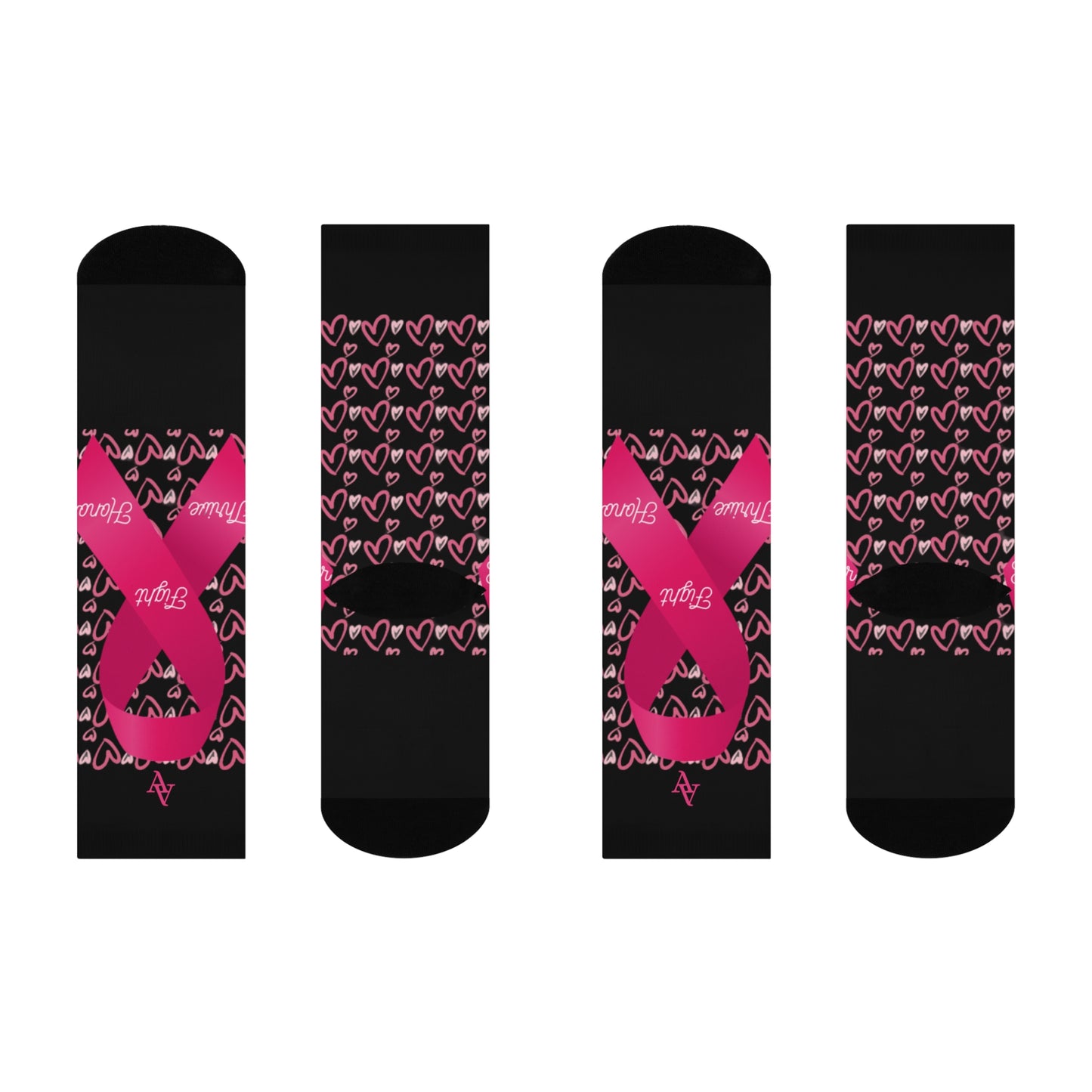 Approach Apparel Breast Cancer Awareness Cushioned Crew Socks - Fight, Honor, Love